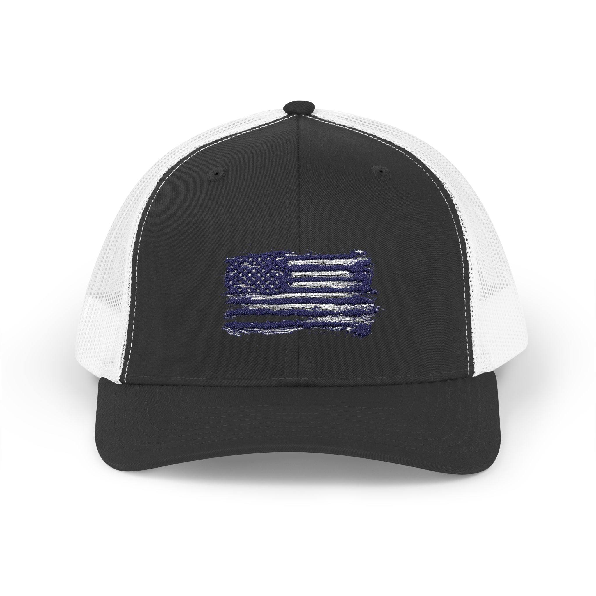 Back The Blue Snapback Trucker Cap with Thin Red Line Design, Ideal for First Responders, Supportive Gifts, Memorials, Everyday Wear