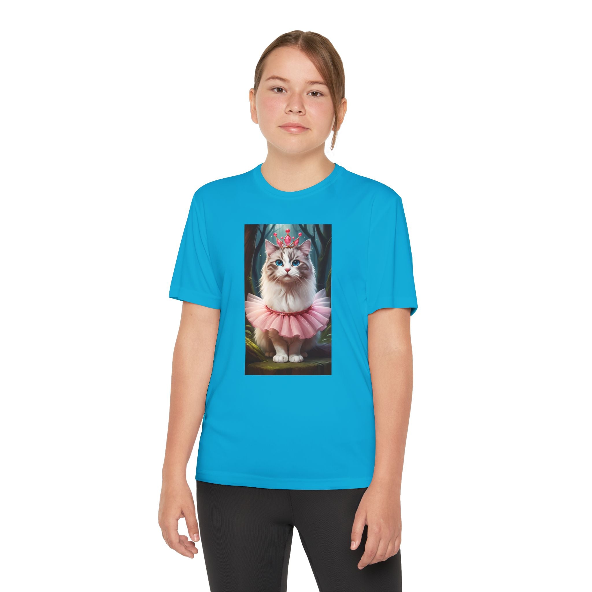 Graphic Tee, Cute Cartoon Kitten, Kids Animal Lover Shirt, Kitty Princess Design, Youth Tee for Girls and Boys, Funny Cat Shirt, Gift for