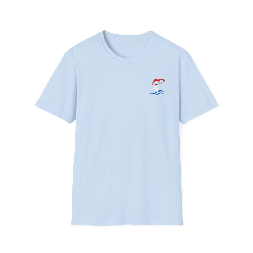Patriotic Fishing Tshirt, American Flag Tee, 4th of July Shirt, USA Independence Day Top, Patriotic Graphic Tee, Unisex Patriotic