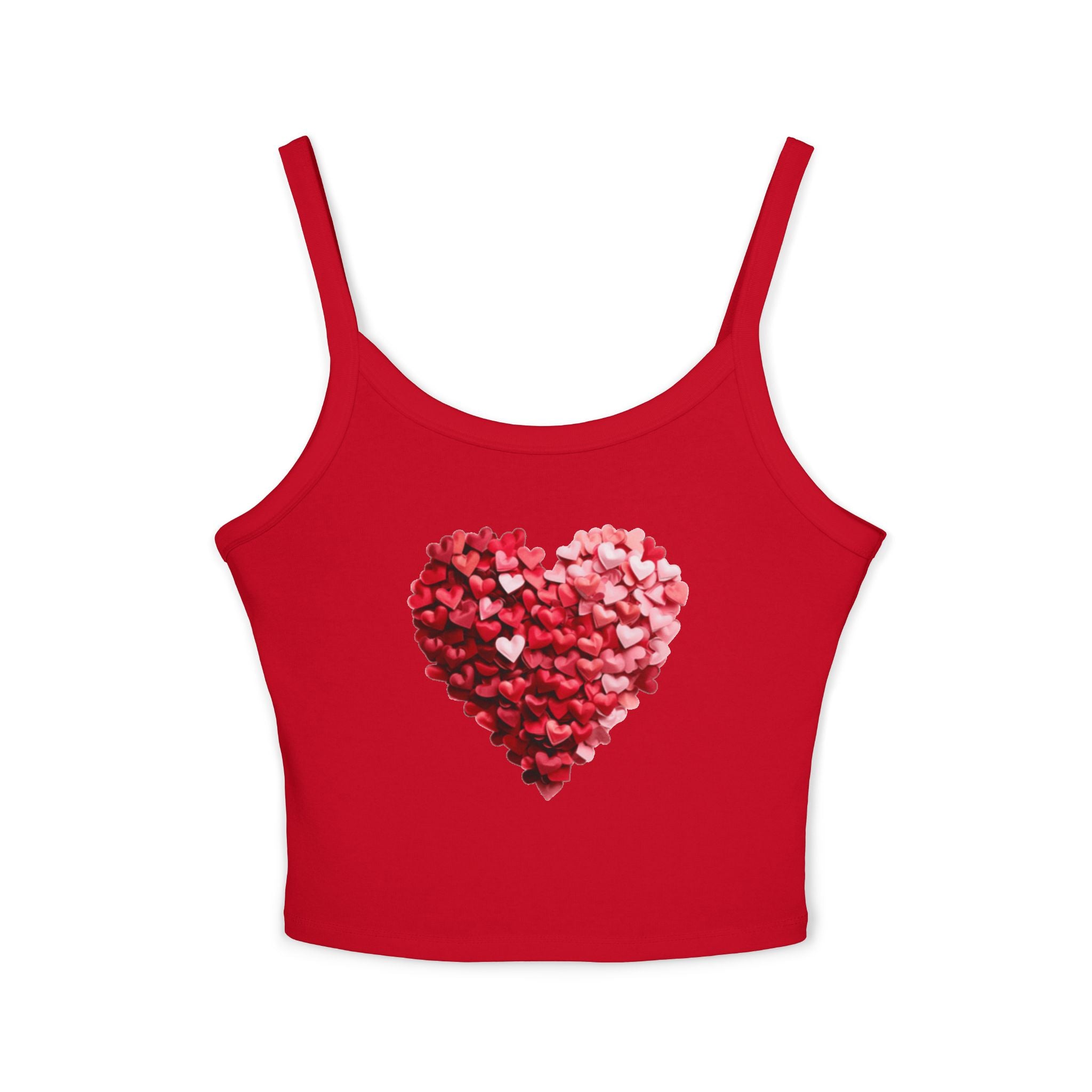 Heart Tank Top, Love Cami, Valentine's Day Shirt, Romantic Sleeveless Tee, Women's Summer Blouse, Cute Spaghetti Strap Tank