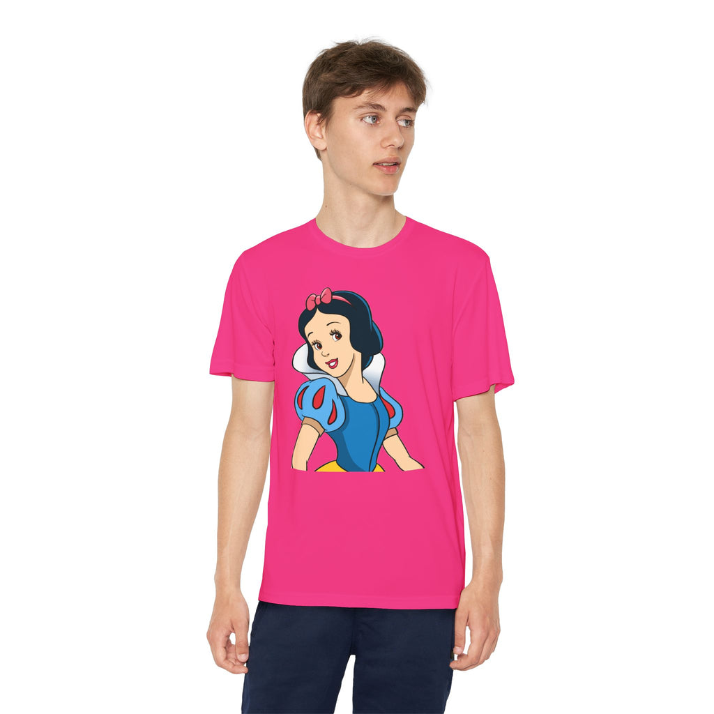 Snow White Youth T-Shirt Sports Graphic Tee, Cool Athletic Shirt for Kids, Perfect for Sports Events, Team Spirit