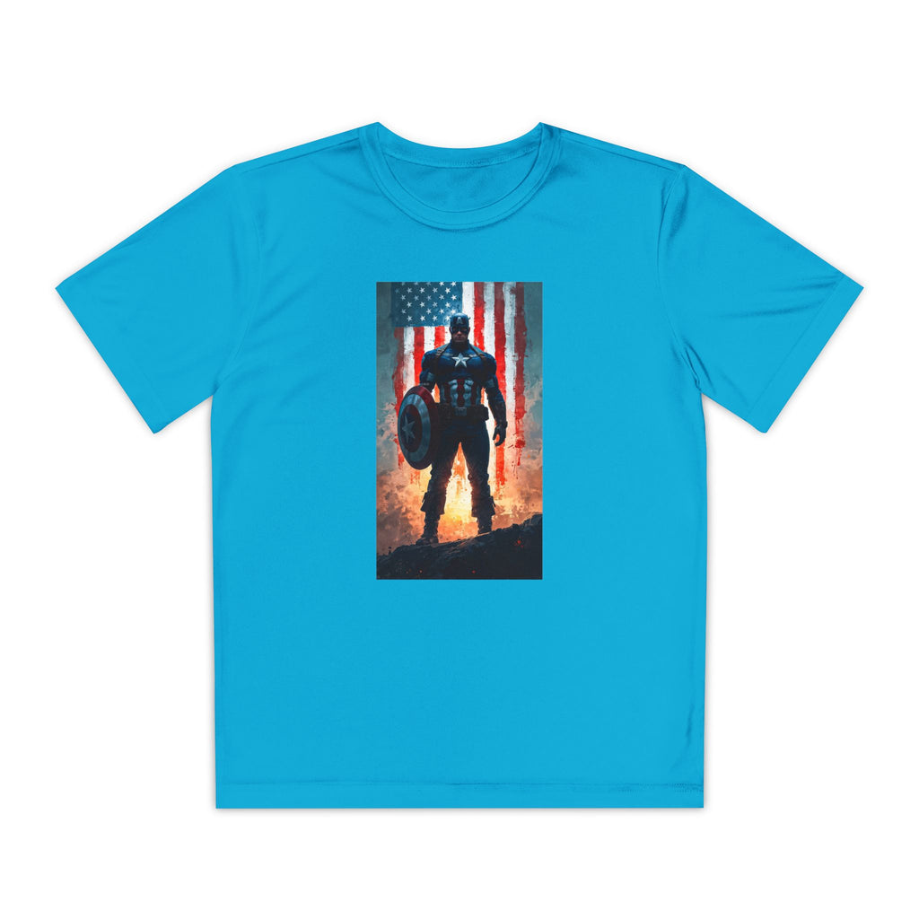 Captain America Superhero Marvel Patriotic, Kids Graphic T-Shirt, Boys Hero Top, Girls Comic Book Clothing, Birthday