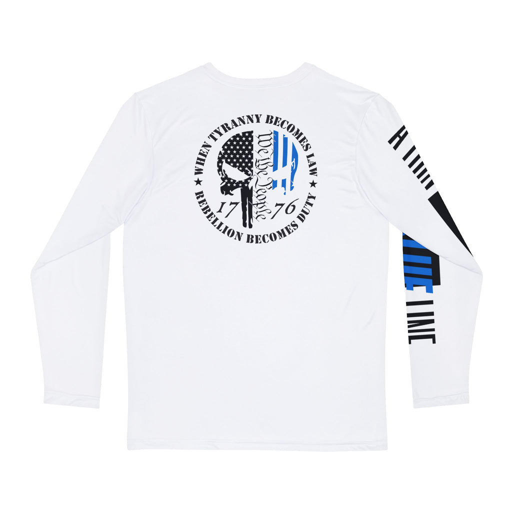 Patriotic Tee, Police Thin Blue Line Shirt, Law Enforcement Graphic T-Shirt, American Flag Top, Support Police Apparel