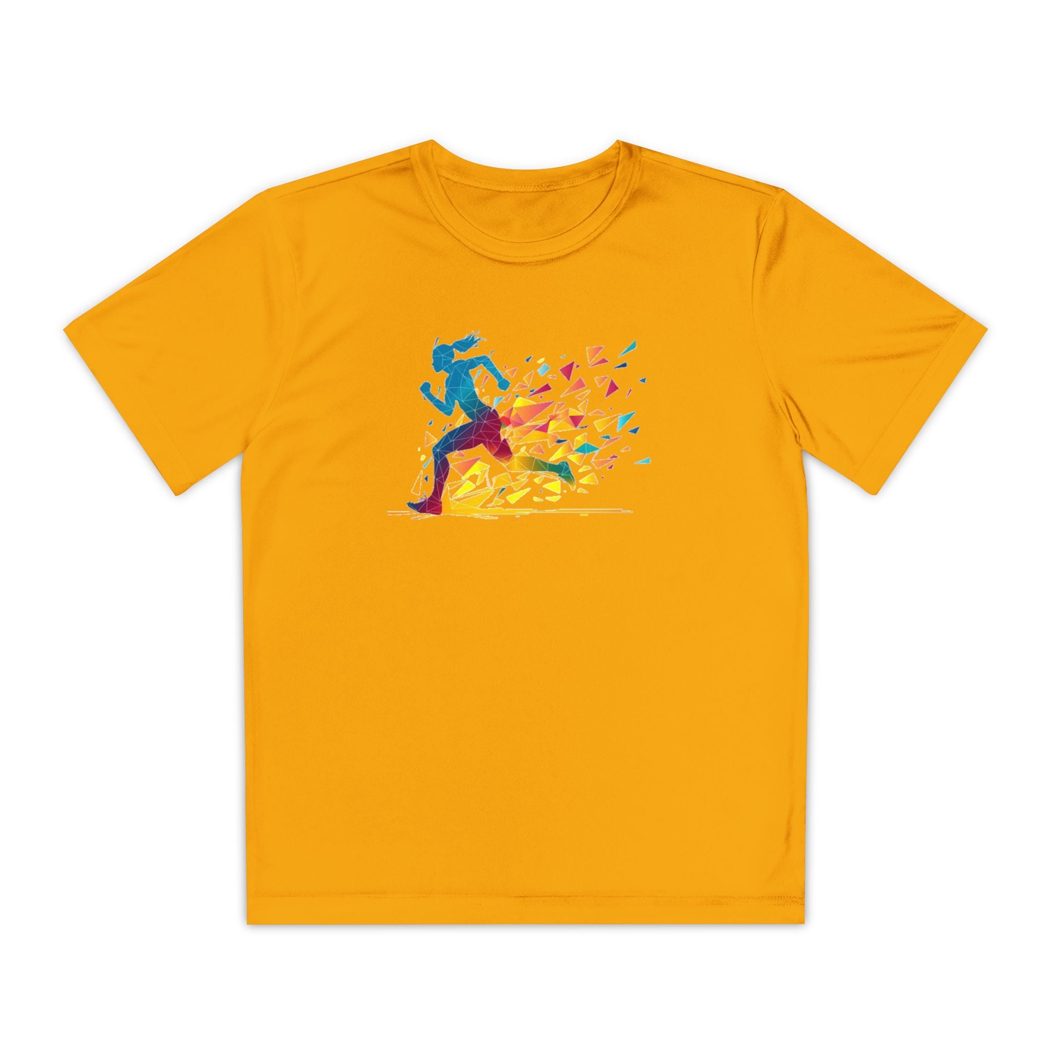 Running Youth T-Shirt Sports Graphic Tee, Cool Athletic Shirt for Kids, Perfect for Sports Events, Team Spirit