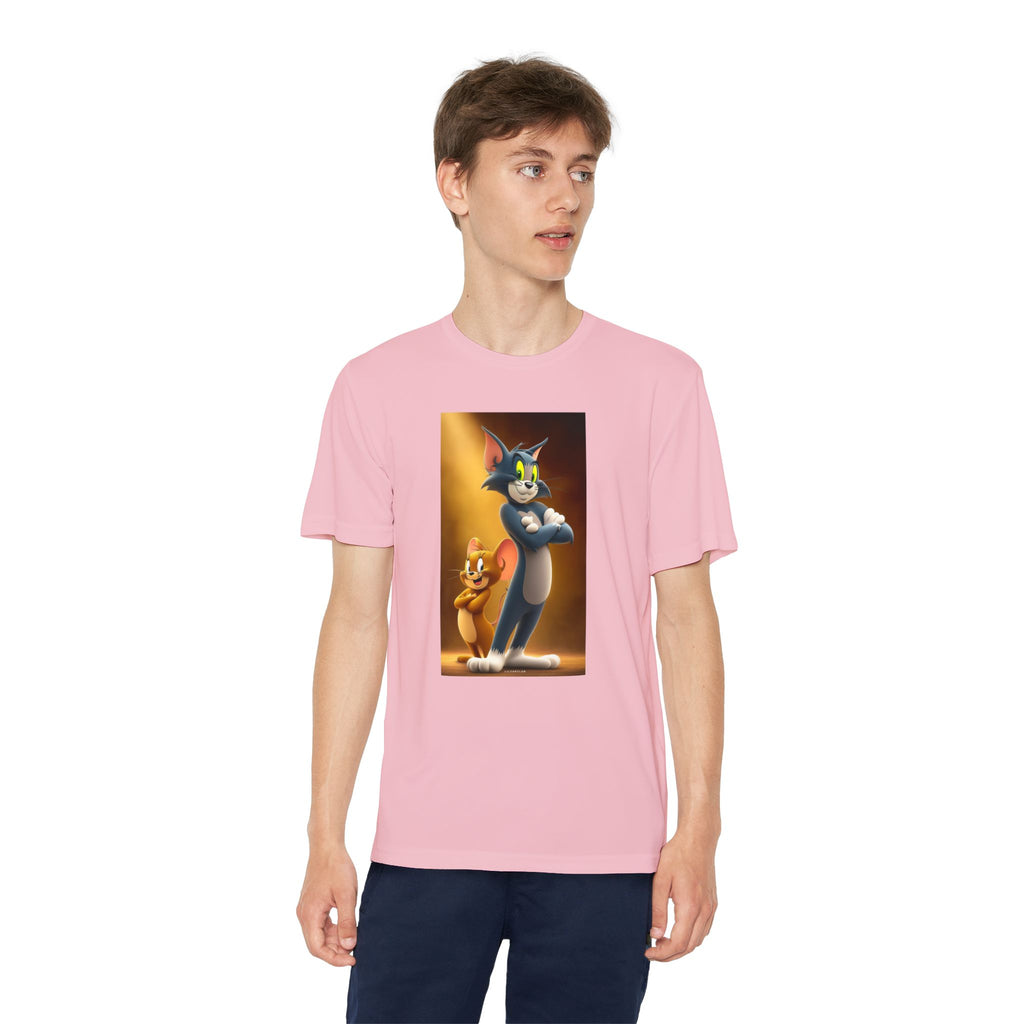 Youth Competitor Tee with Tom And Jerry design, Cartoon Graphic Kid's T-Shirt, Kids Tee, Children's Clothing, Funny Tee for Boys and Girls