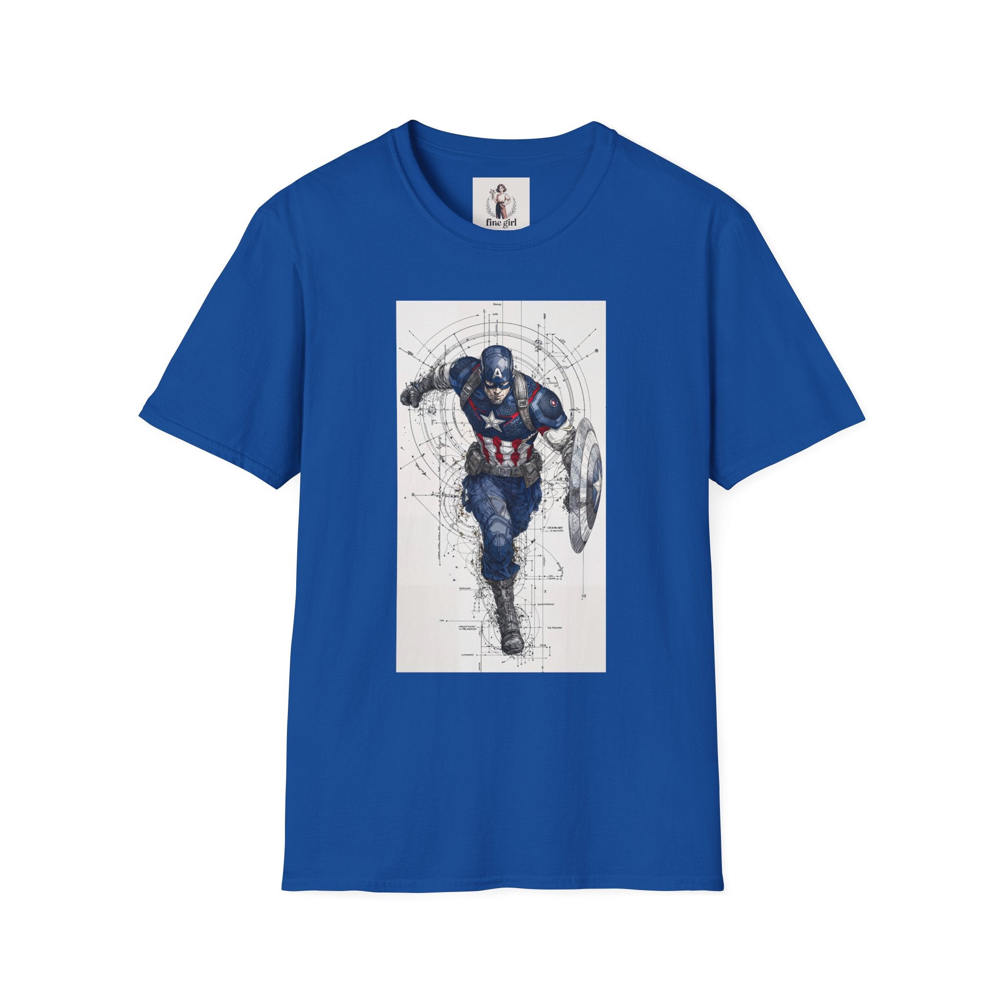 Captain America Superhero Marvel Unisex Softstyle T-Shirt, Comic Book Tee, Geeky Clothing, Cosplay Costume Top