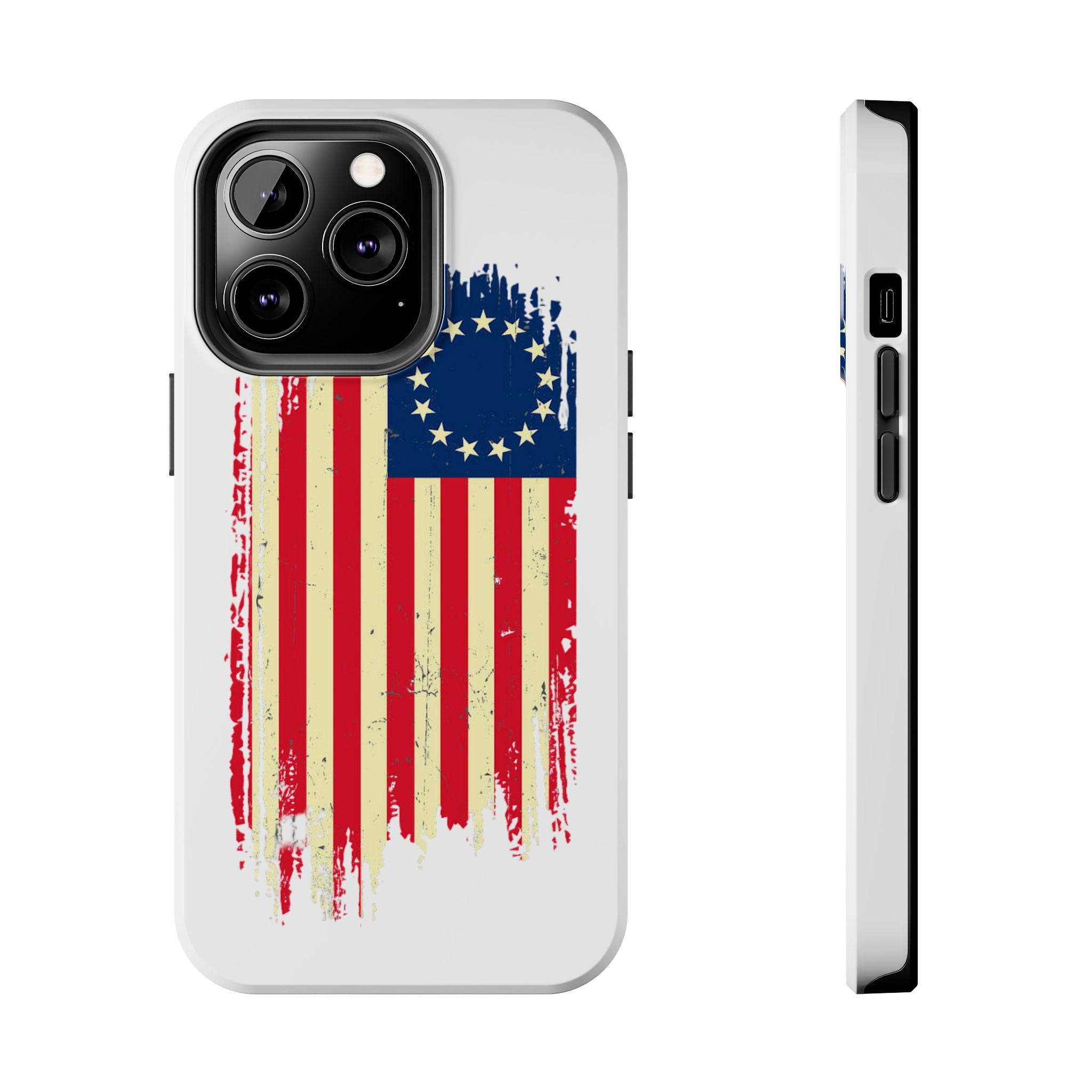Patriotic Phone Cases with Vintage Flag Design, Tough Case for Independence Day, Memorial Day, 4th of July, Gift for Veterans, USA Pride