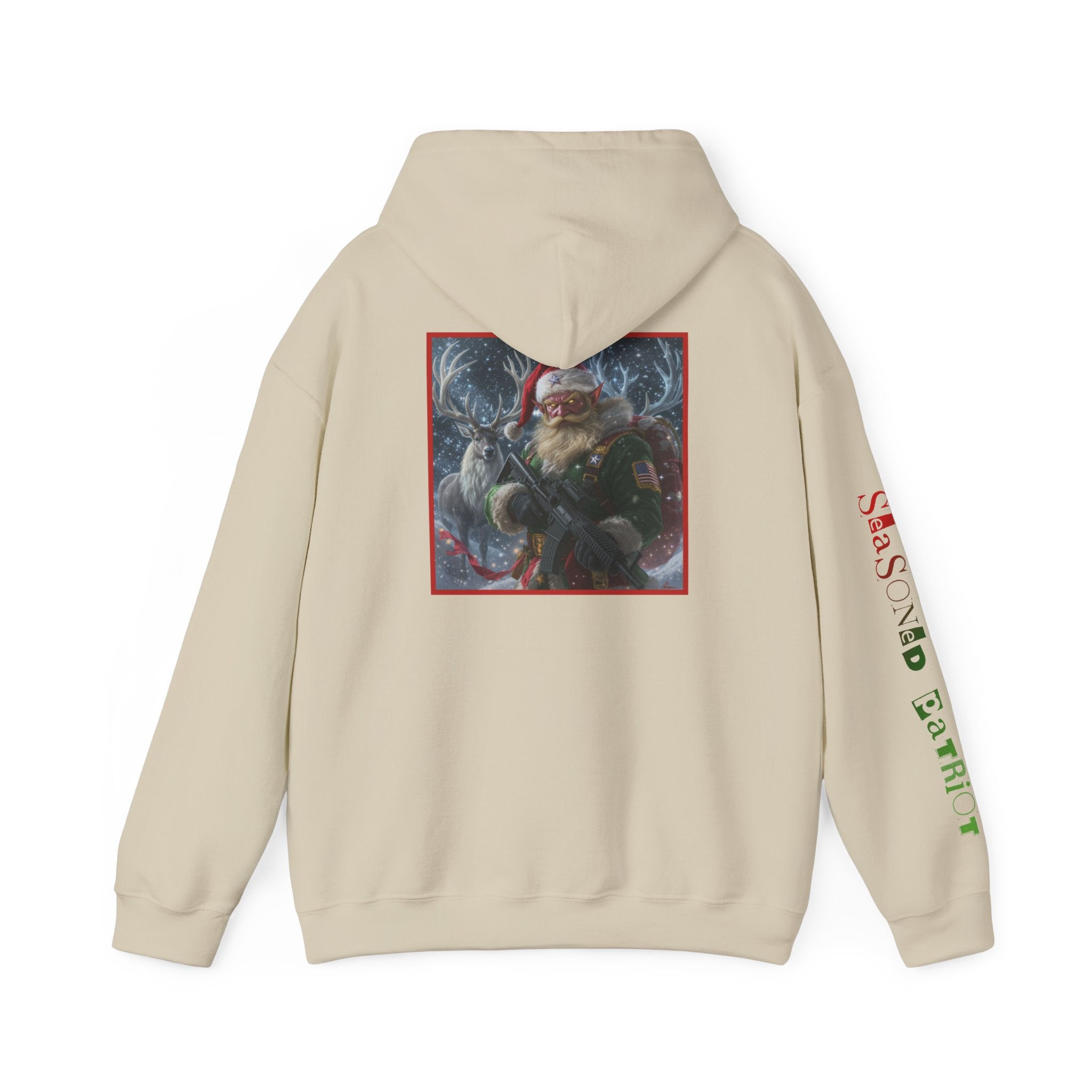 Christmas Elf Patriotic USA Hoodie, Sweatshirt, Unisex Hooded Pullover, Holiday Outerwear, Festive Winter Apparel