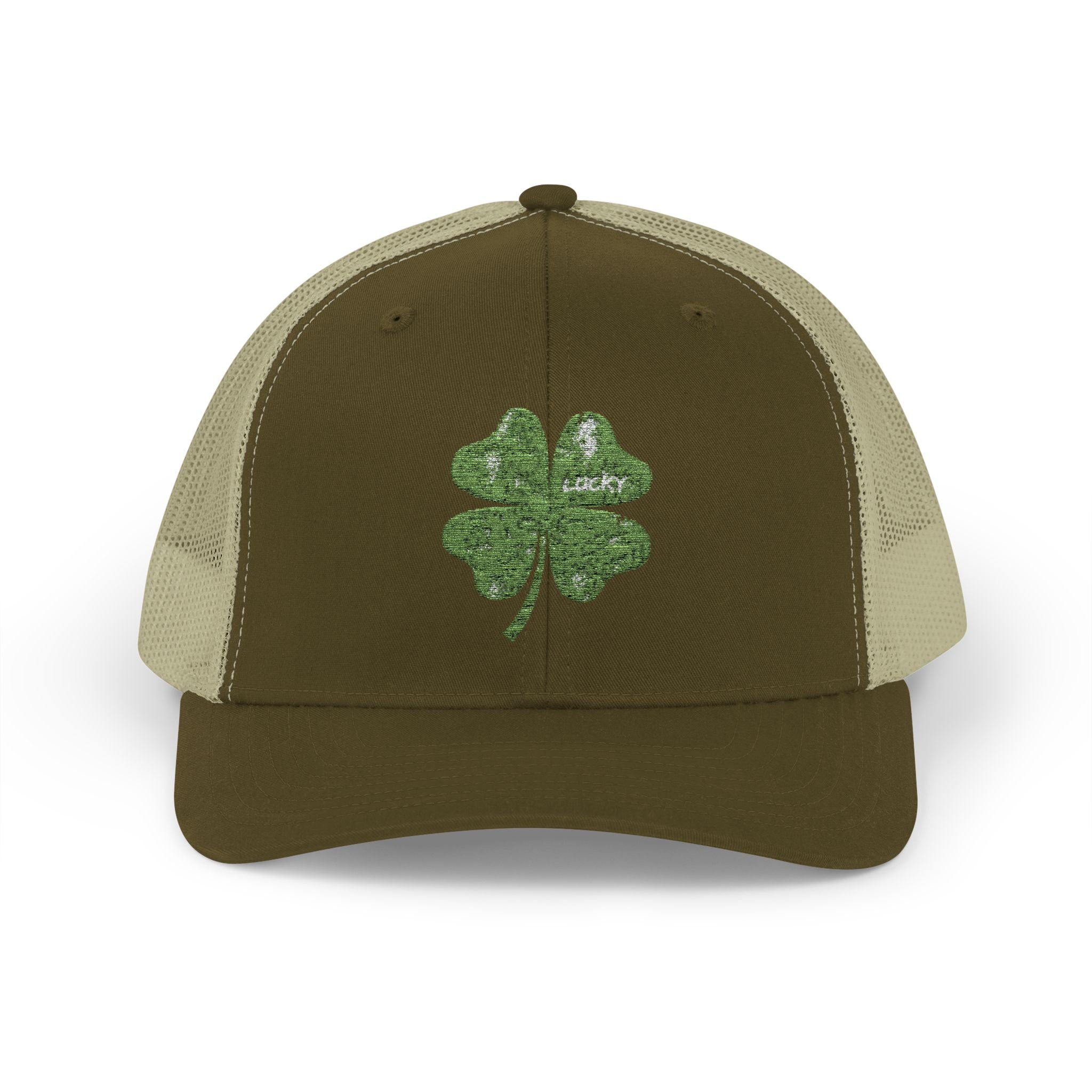St. Patrick's Day Lucky 4-Leaf Clover Snapback Trucker Cap