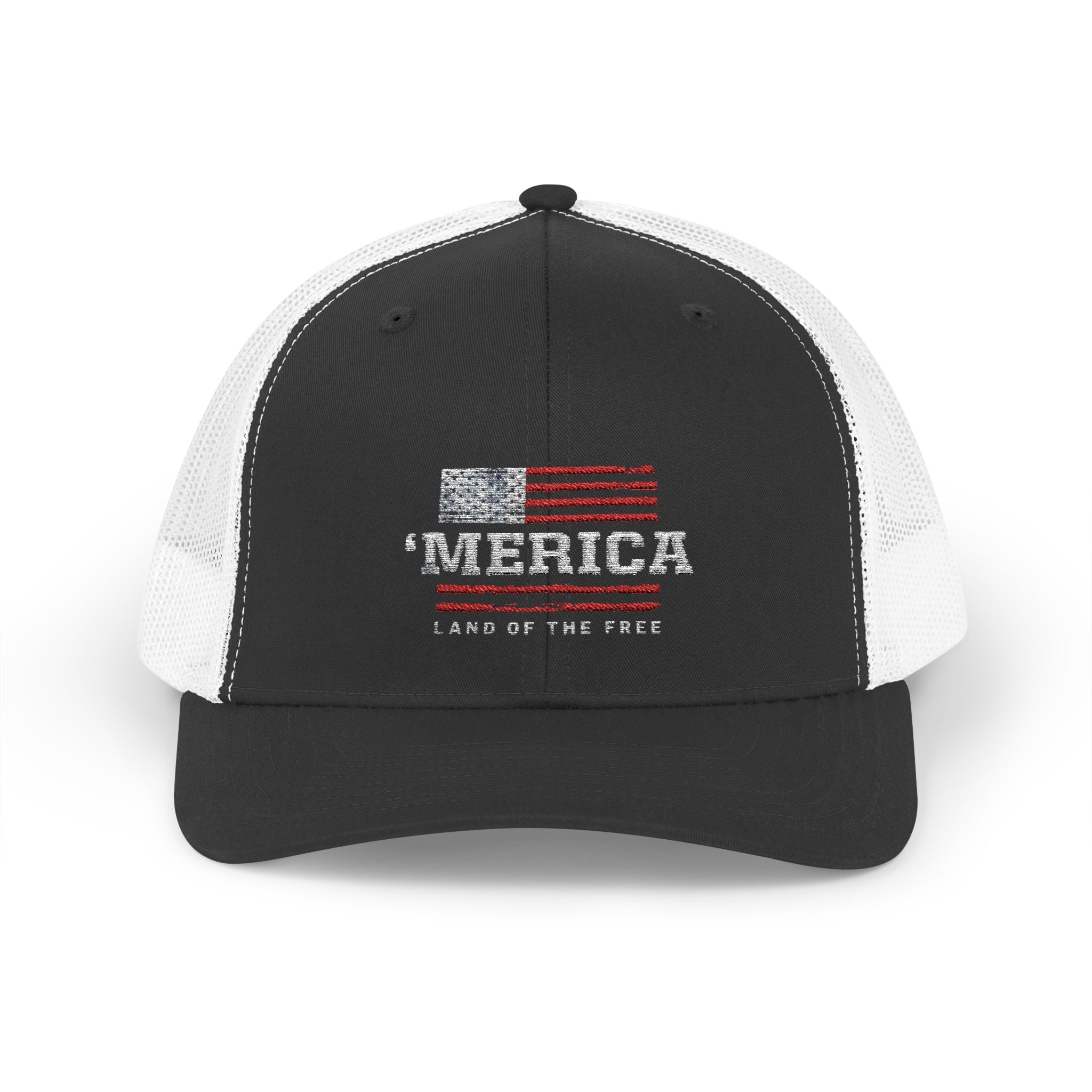Merica Patriotic Snapback Trucker Cap with Thin Red Line Design, Ideal for First Responders, Supportive Gifts, Memorials, Everyday Wear