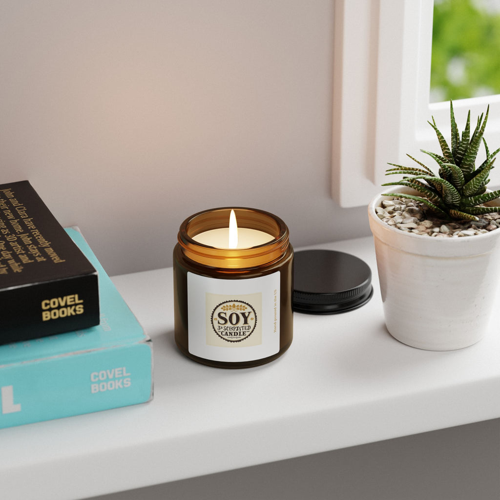 Scented Soy Candle Collection - Amber Jar | Eco-Friendly Home Fragrance, Aromatherapy, Gift for Her, Relaxation & Wellness