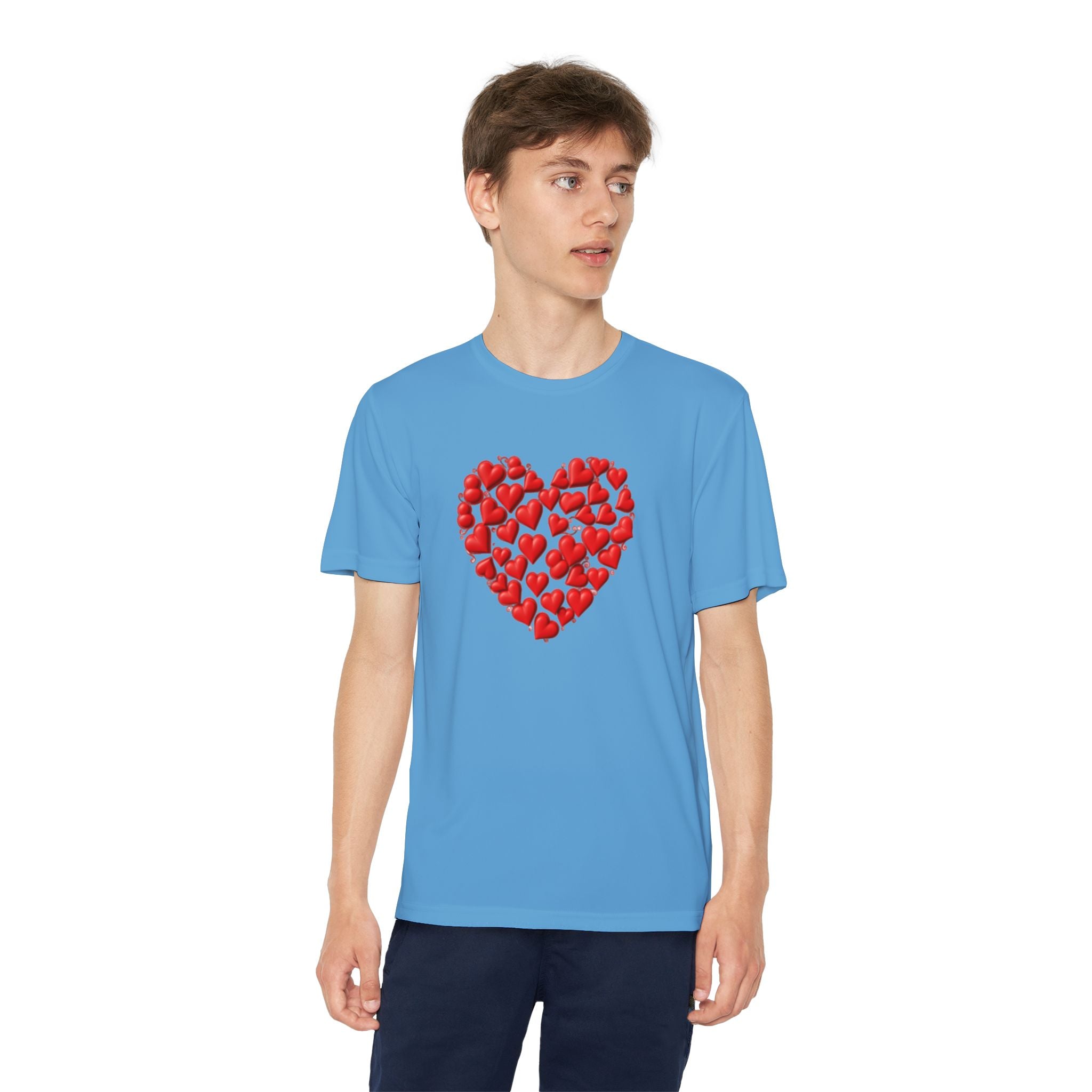 Heart Youth T-Shirt Sports Graphic Tee, Cool Athletic Shirt for Kids, Perfect for Sports Events, Team Spirit