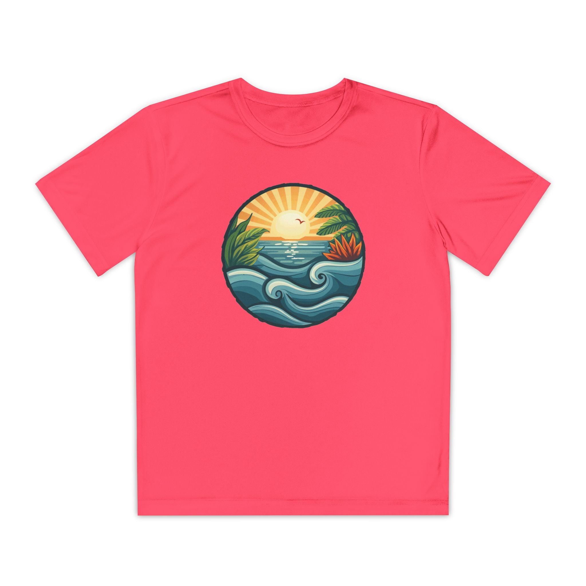 Beach Shirt Youth Competitor Tee, Kids Surf Tee, Summer Vacation Top, Ocean Lover T-Shirt, Coastal Clothing