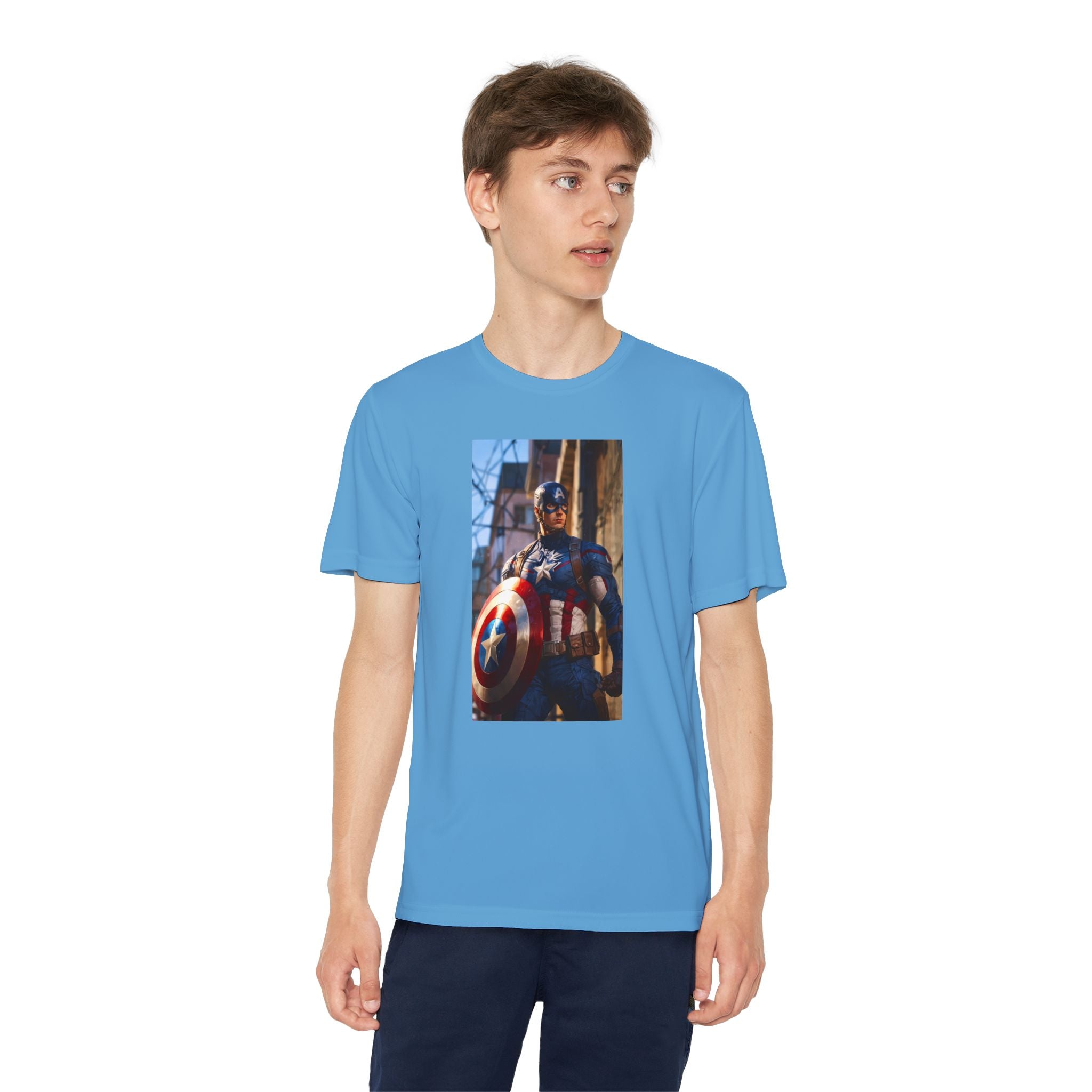 Captain America Superhero Marvel Patriotic, Kids Graphic T-Shirt, Boys Hero Top, Girls Comic Book Clothing, Birthday