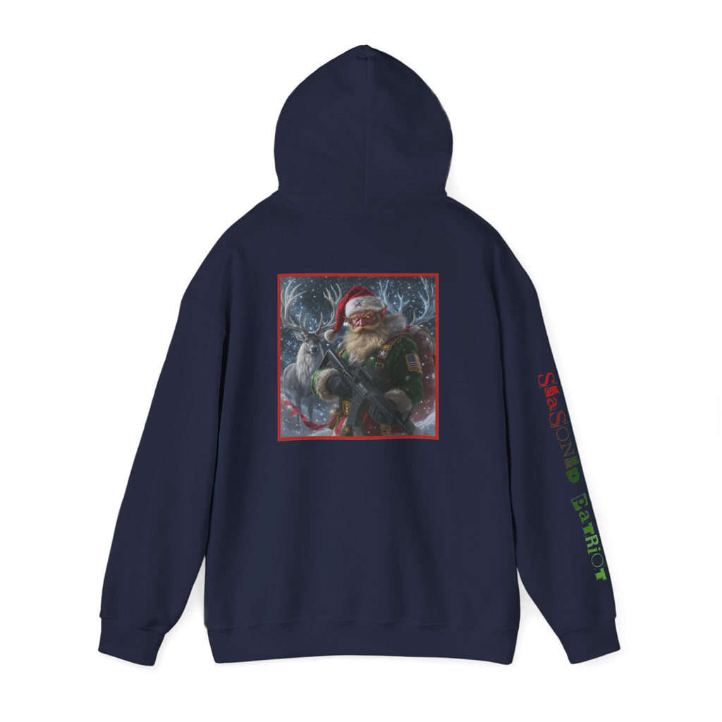 Christmas Elf Patriotic USA Hoodie, Sweatshirt, Unisex Hooded Pullover, Holiday Outerwear, Festive Winter Apparel