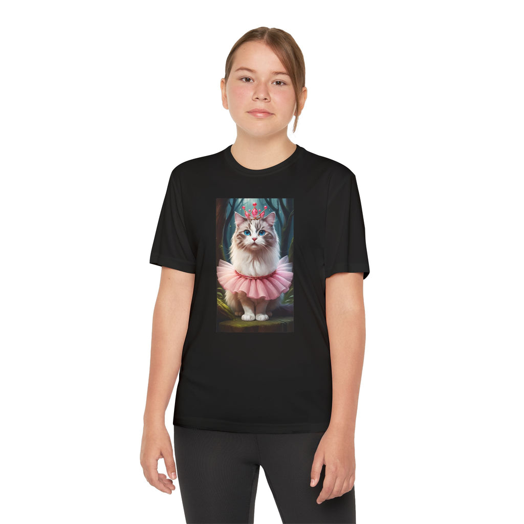 Graphic Tee, Cute Cartoon Kitten, Kids Animal Lover Shirt, Kitty Princess Design, Youth Tee for Girls and Boys, Funny Cat Shirt, Gift for
