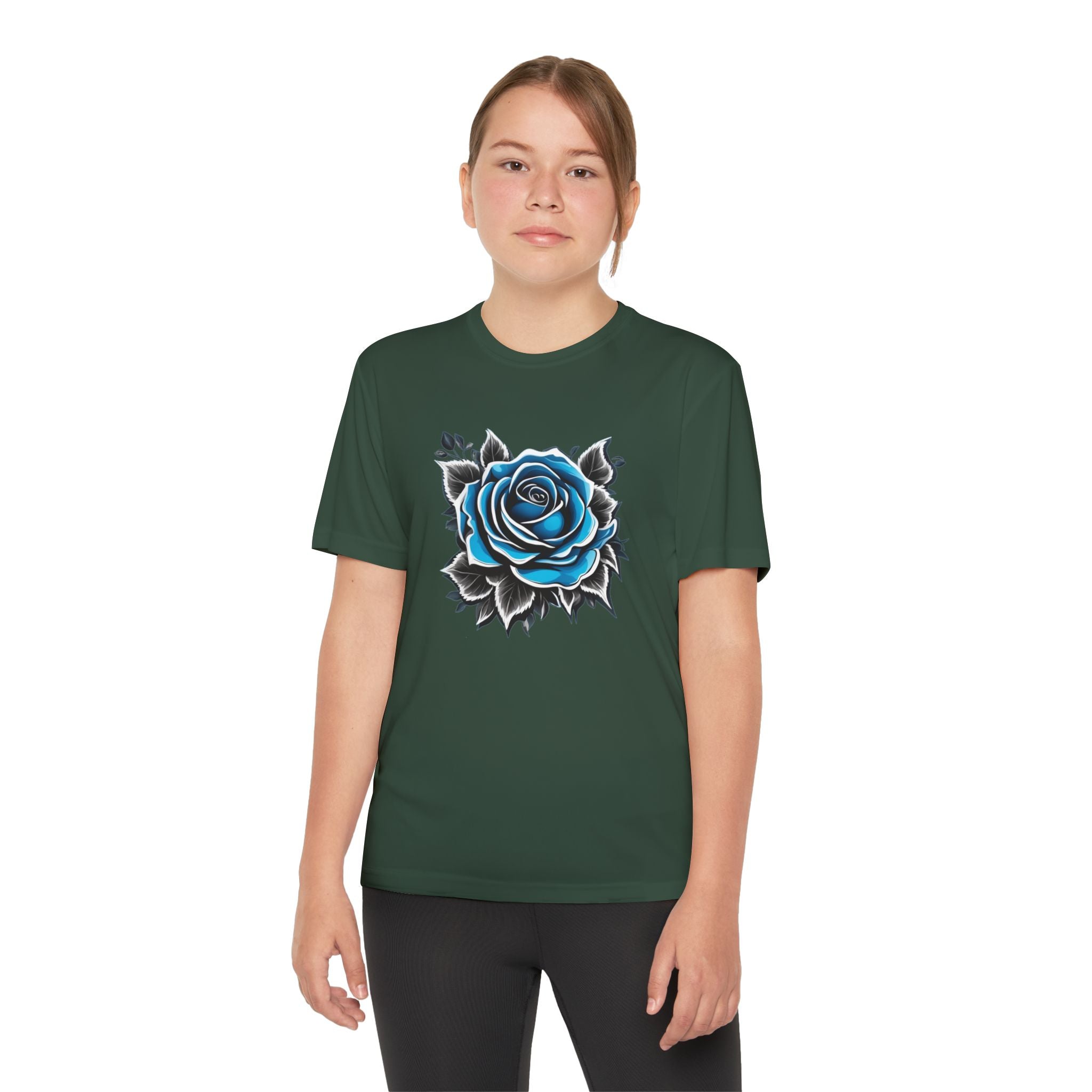 Flower Youth T-Shirt Sports Graphic Tee, Cool Athletic Shirt for Kids