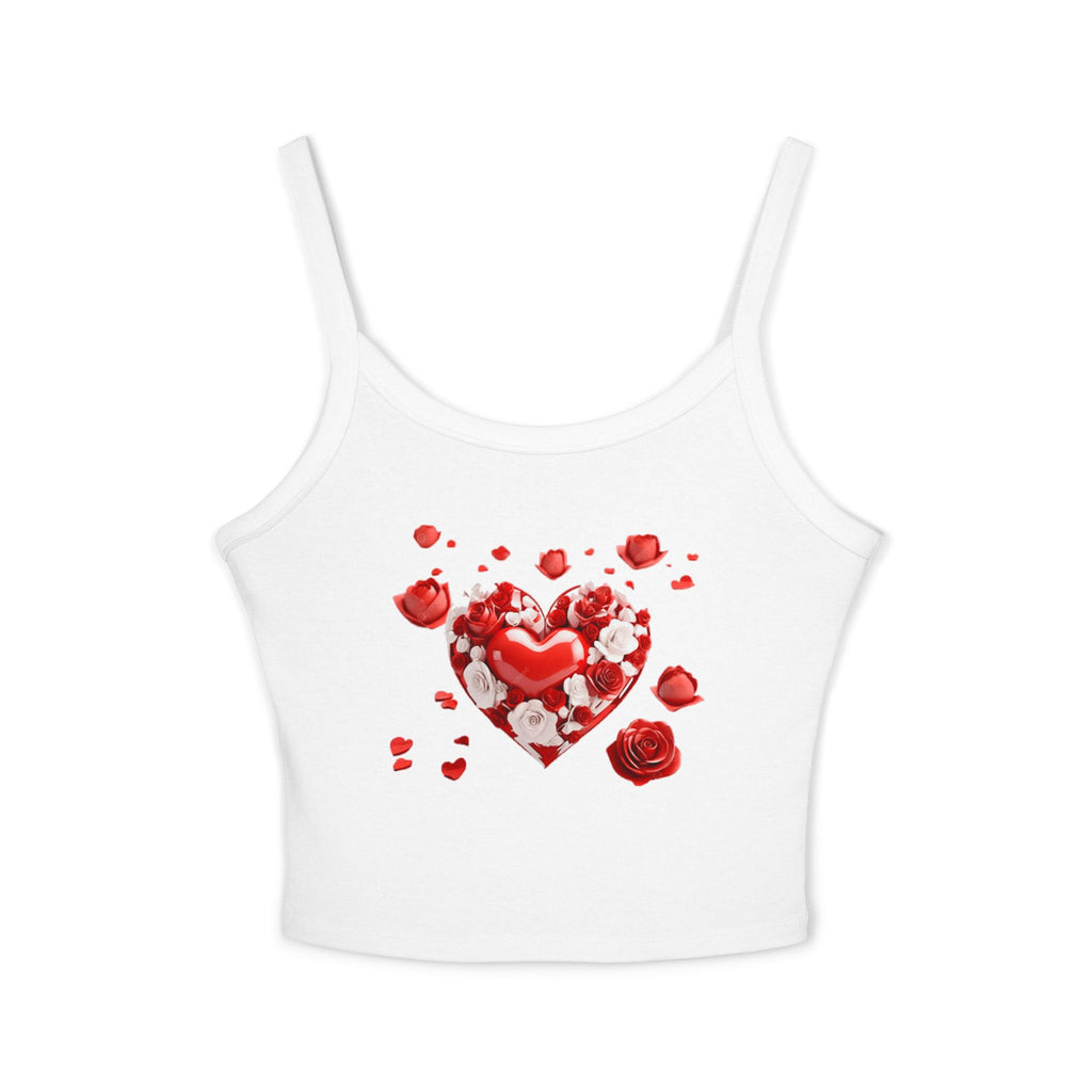 Heart Tank Top, Love Cami, Valentine's Day Shirt, Romantic Sleeveless Tee, Women's Summer Blouse, Cute Spaghetti Strap Tank