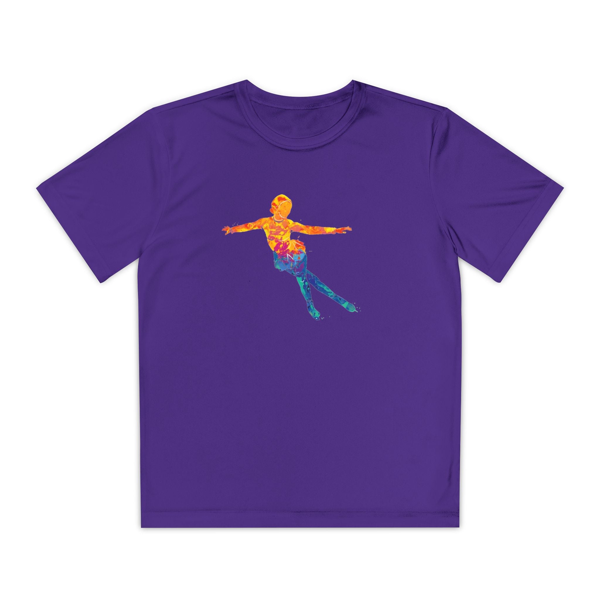 Ice Skating Youth Sports Graphic Tee, Cool Athletic Shirt for Kids, Perfect for Sports Events, Team Spirit, Birthday Gift, Summer Activities