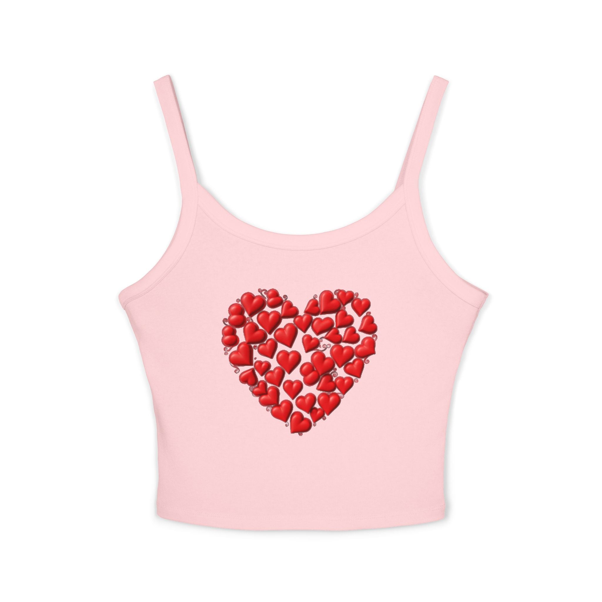 Heart Tank Top, Love Cami, Valentine's Day Shirt, Romantic Sleeveless Tee, Women's Summer Blouse, Cute Spaghetti Strap Tank