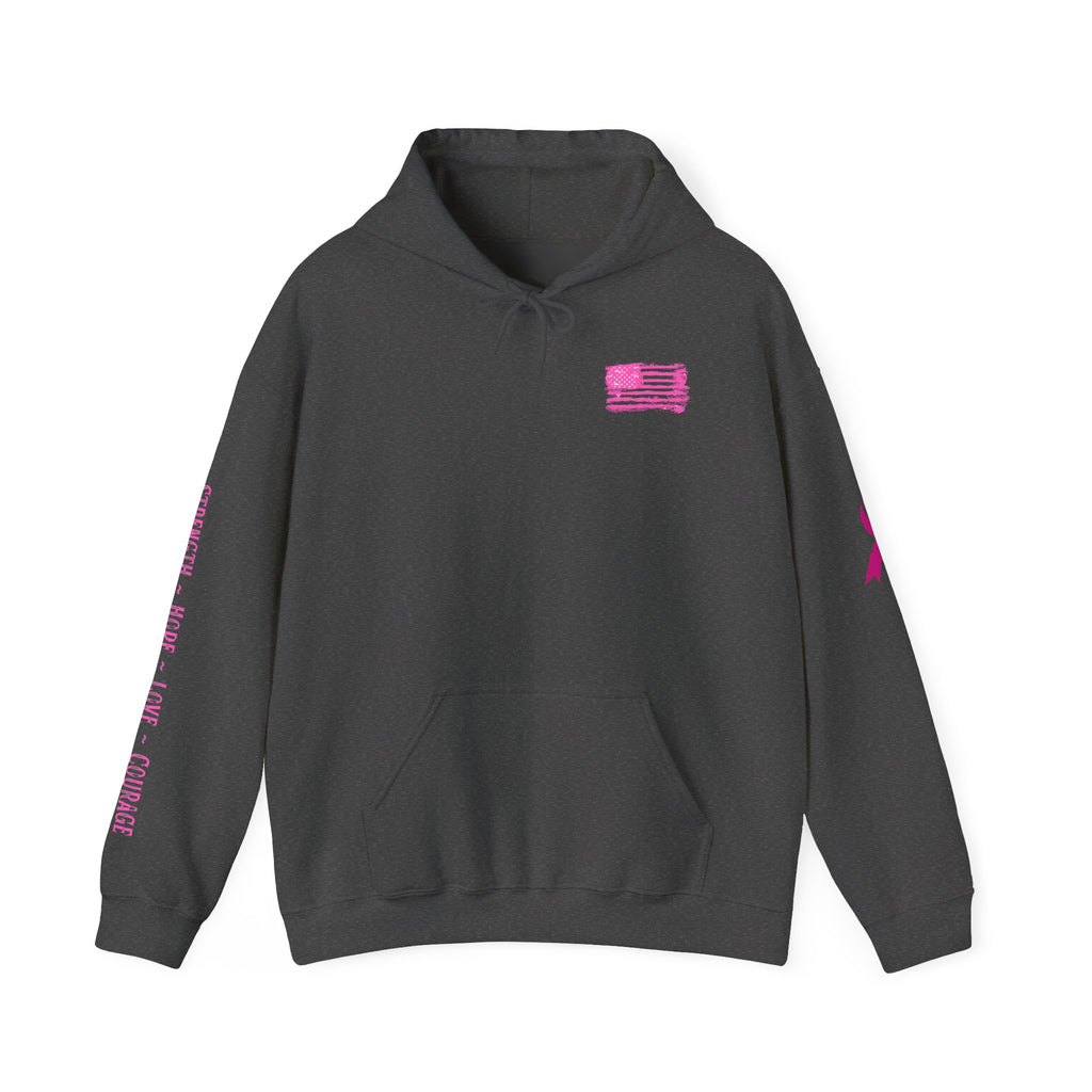 Breast Cancer Awareness Month Patriotic Hoodie ~ Rebel Spirit Unisex Hoodie