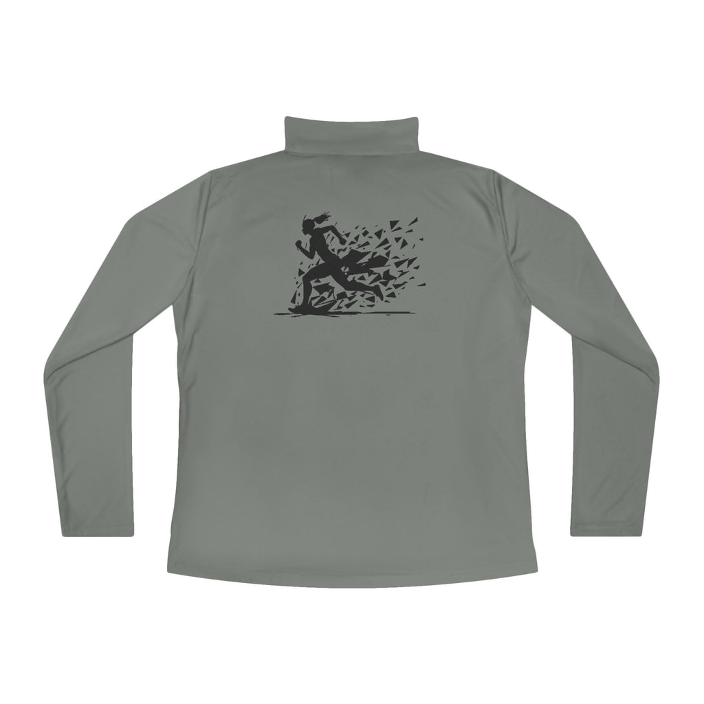 Ladies Quarter-Zip Pullover with Motivational Running Design, Athletic Apparel, Activewear, Sportswear, Fitness Gift, Running Top
