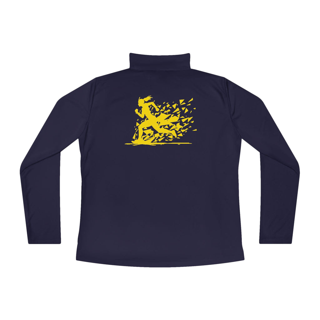 Ladies Quarter-Zip Pullover with Motivational Running Design, Athletic Apparel, Activewear, Sportswear, Fitness Gift, Running Top