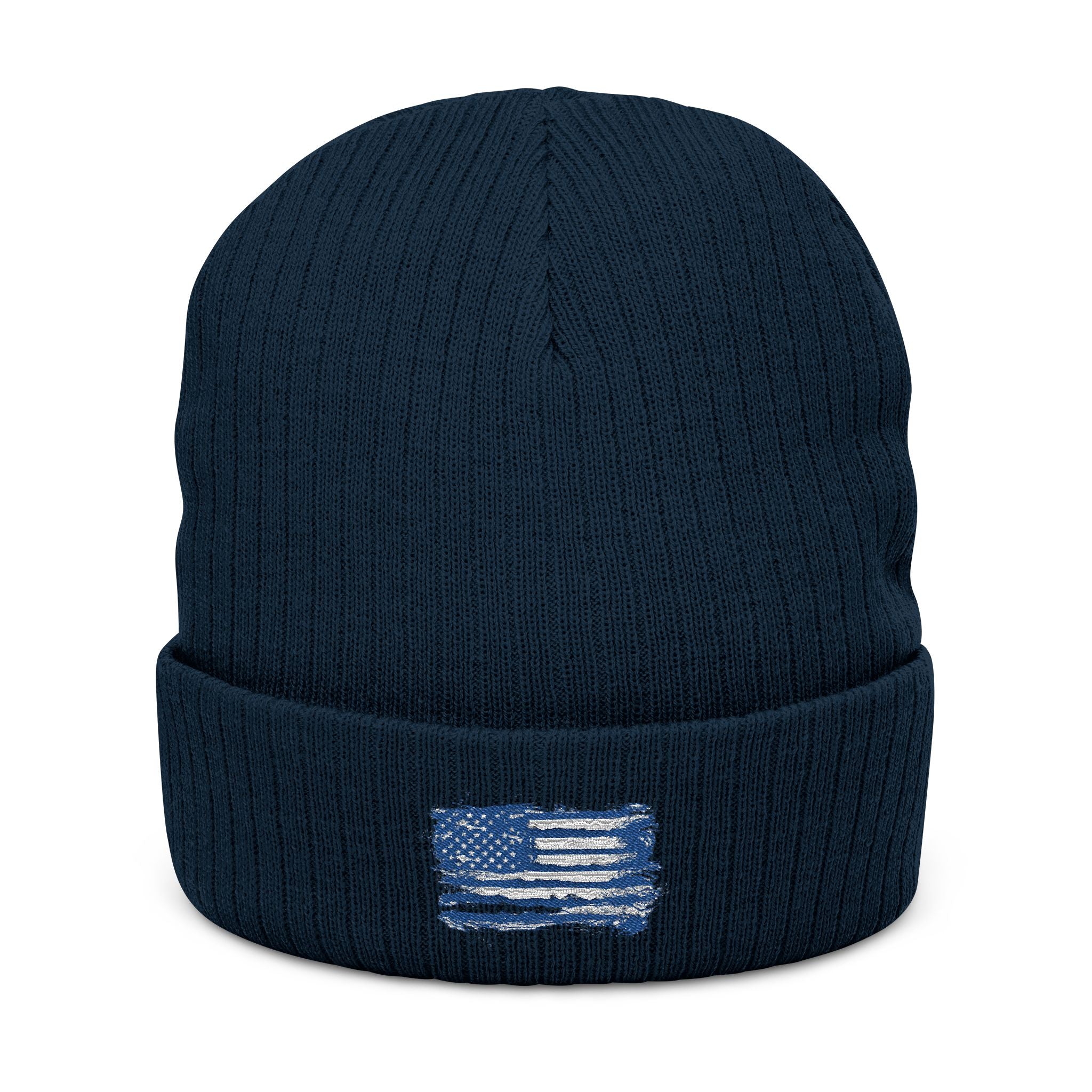 Stylish Embroidered Beanie with  Patriotic Flag Design | Winter Hat, Cozy Headwear, Gifts for Him, Outdoor Apparel, Fashionable Knitwear