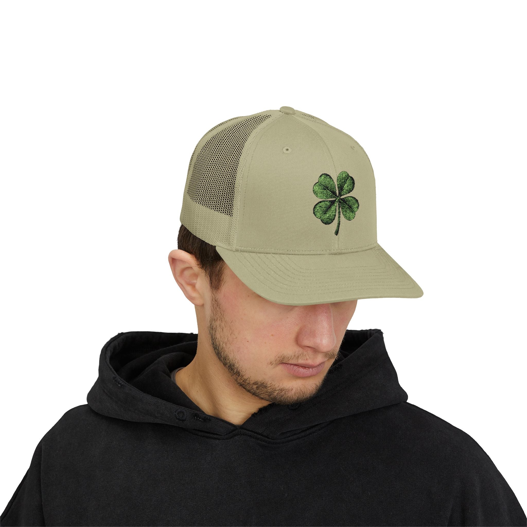 St. Patrick's Day Lucky 4-Leaf Clover Snapback Trucker Cap