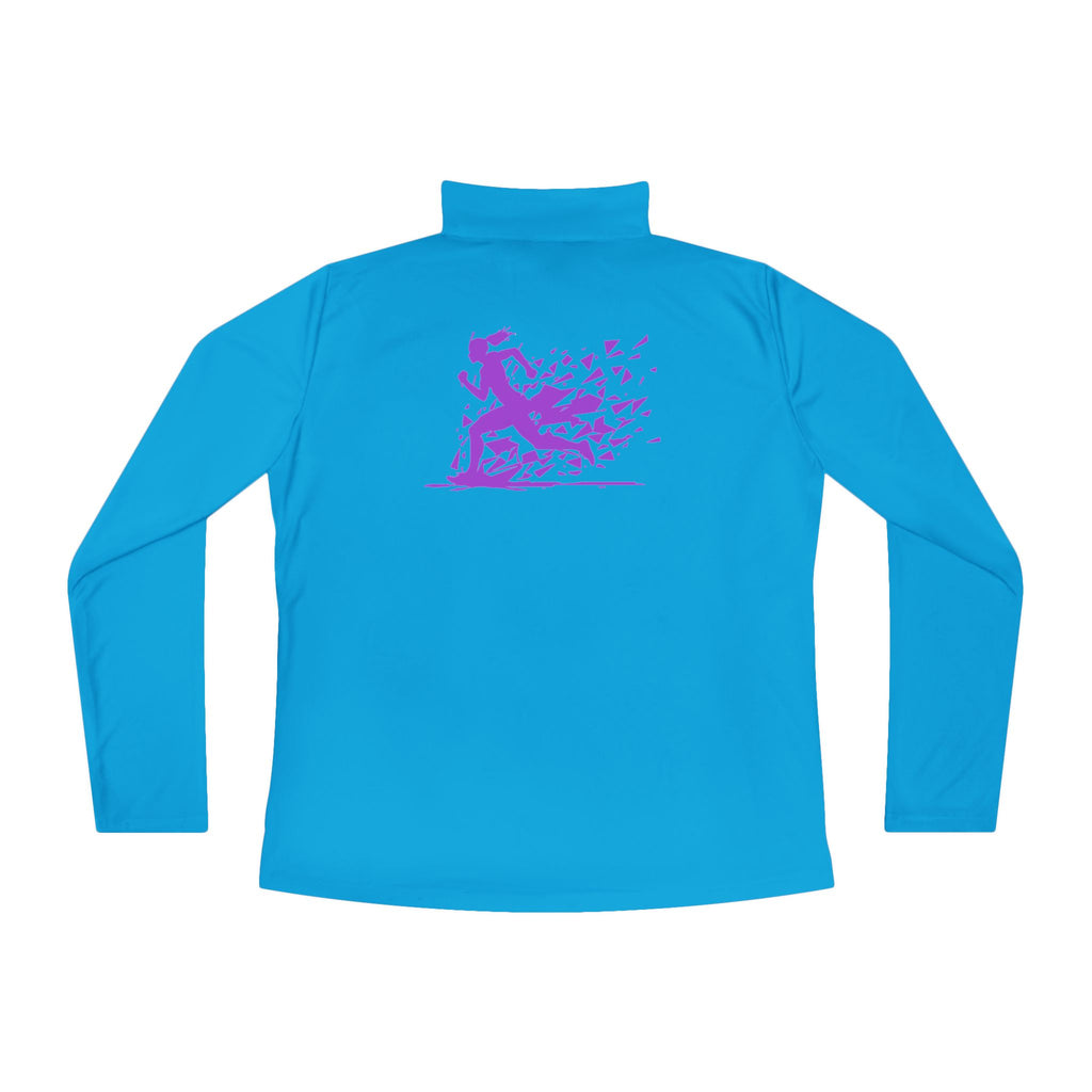 Ladies Quarter-Zip Pullover with Motivational Running Design, Athletic Apparel, Activewear, Sportswear, Fitness Gift, Running Top