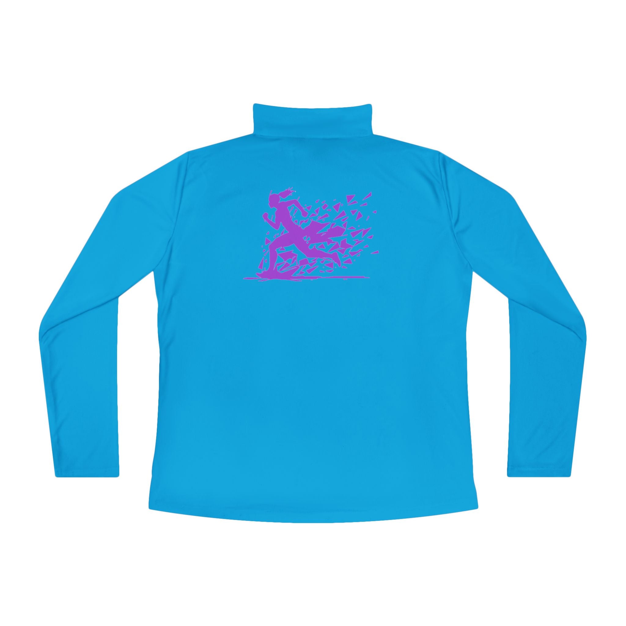 Ladies Quarter-Zip Pullover with Motivational Running Design, Athletic Apparel, Activewear, Sportswear, Fitness Gift, Running Top