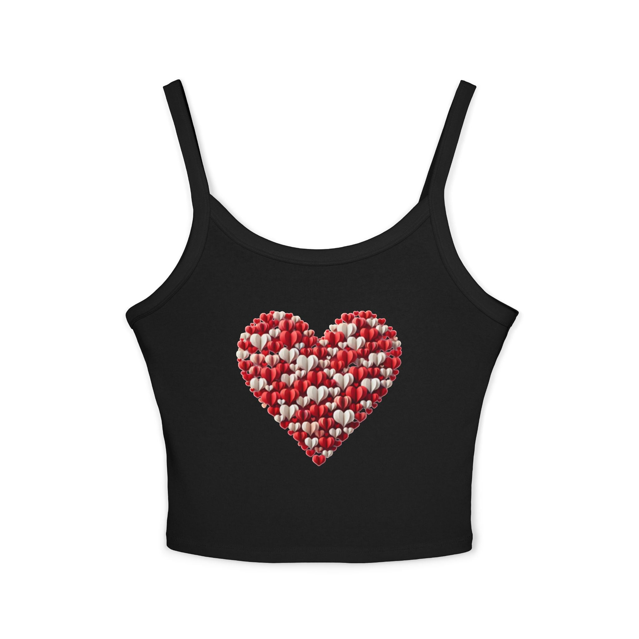 Heart Tank Top, Love Cami, Valentine's Day Shirt, Romantic Sleeveless Tee, Women's Summer Blouse, Cute Spaghetti Strap Tank