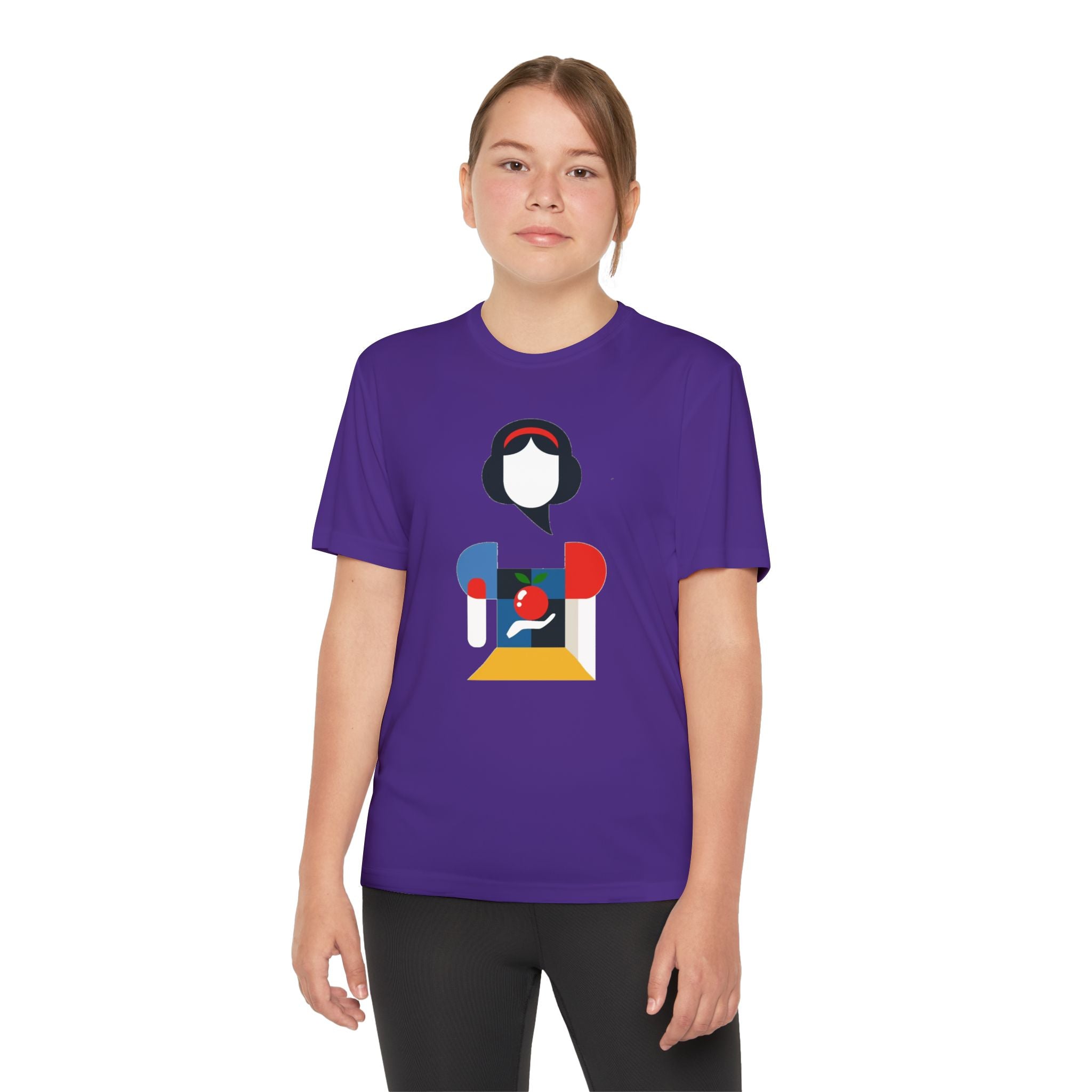 Snow White Youth T-Shirt Sports Graphic Tee, Cool Athletic Shirt for Kids, Perfect for Sports Events, Team Spirit