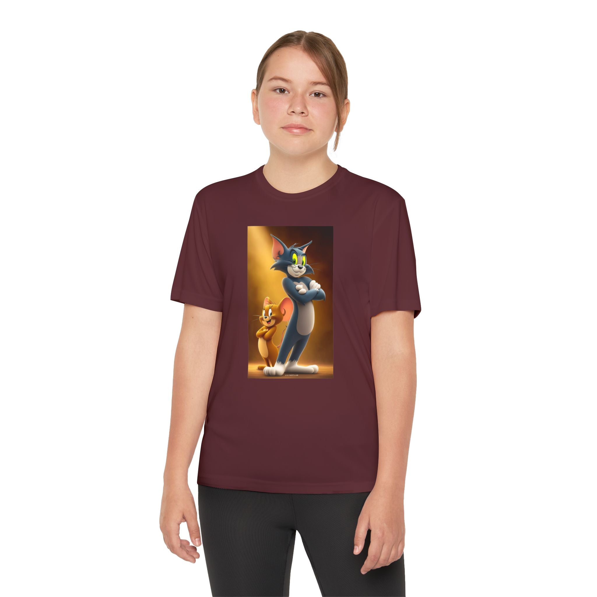 Youth Competitor Tee with Tom And Jerry design, Cartoon Graphic Kid's T-Shirt, Kids Tee, Children's Clothing, Funny Tee for Boys and Girls