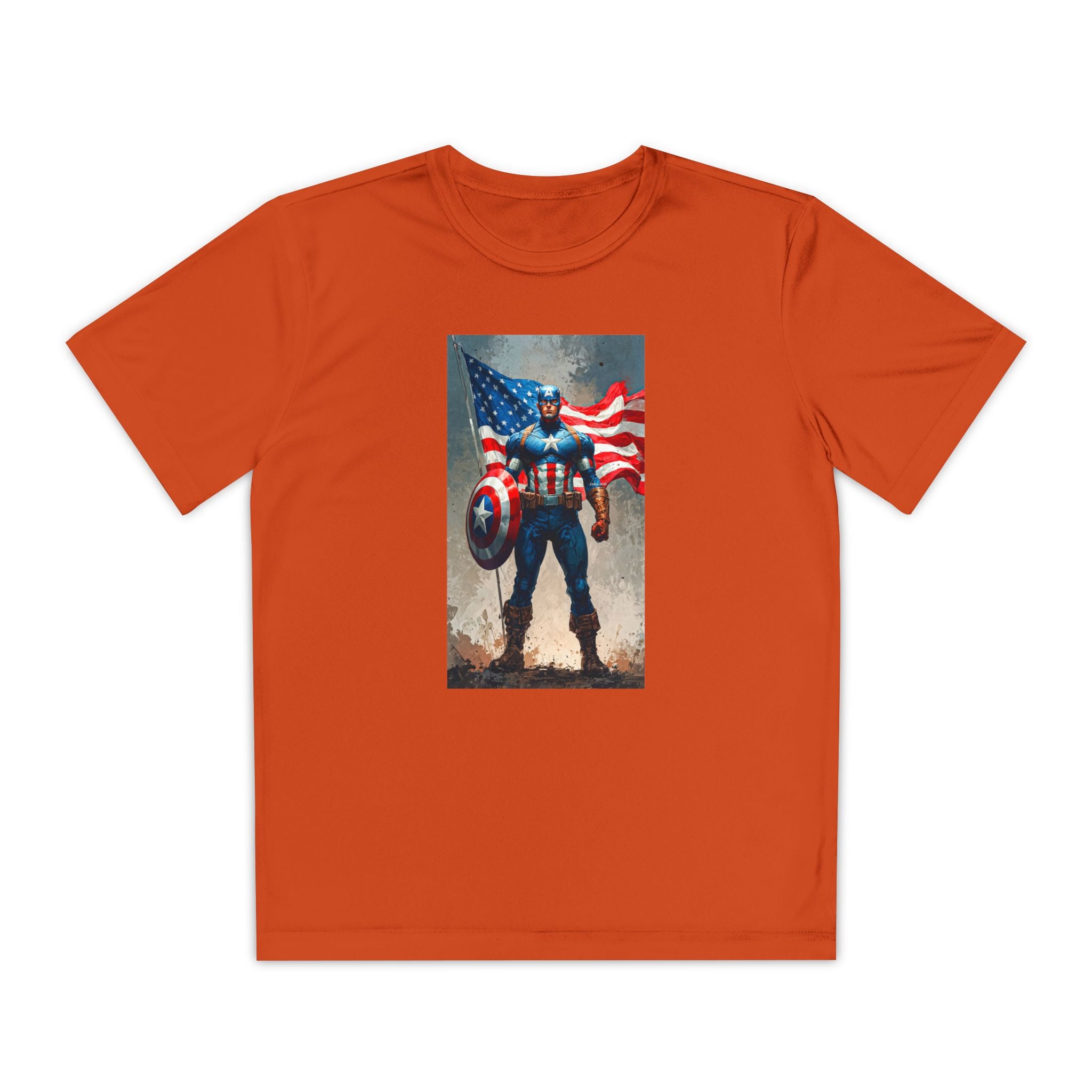 Captain America Superhero Marvel Patriotic, Kids Graphic T-Shirt, Boys Hero Top, Girls Comic Book Clothing, Birthday