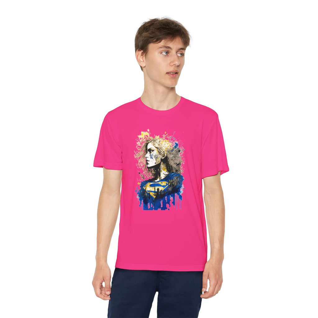 Superhero Youth T-Shirt Sports Graphic Tee, Cool Athletic Shirt for Kids