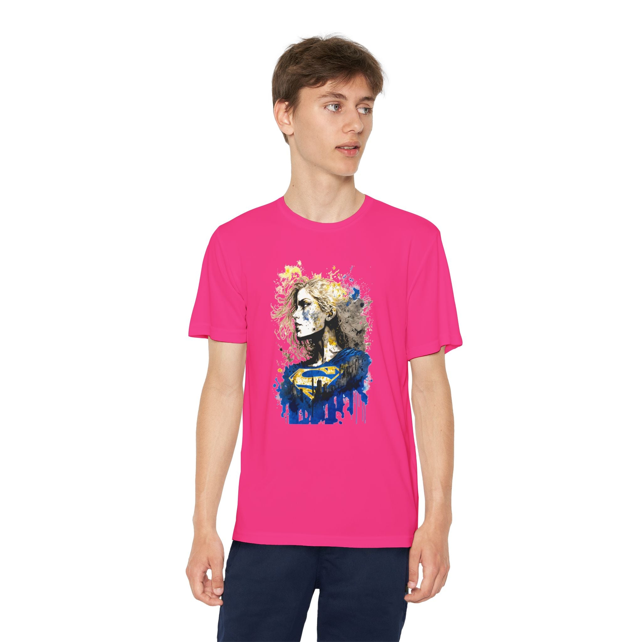 Superhero Youth T-Shirt Sports Graphic Tee, Cool Athletic Shirt for Kids