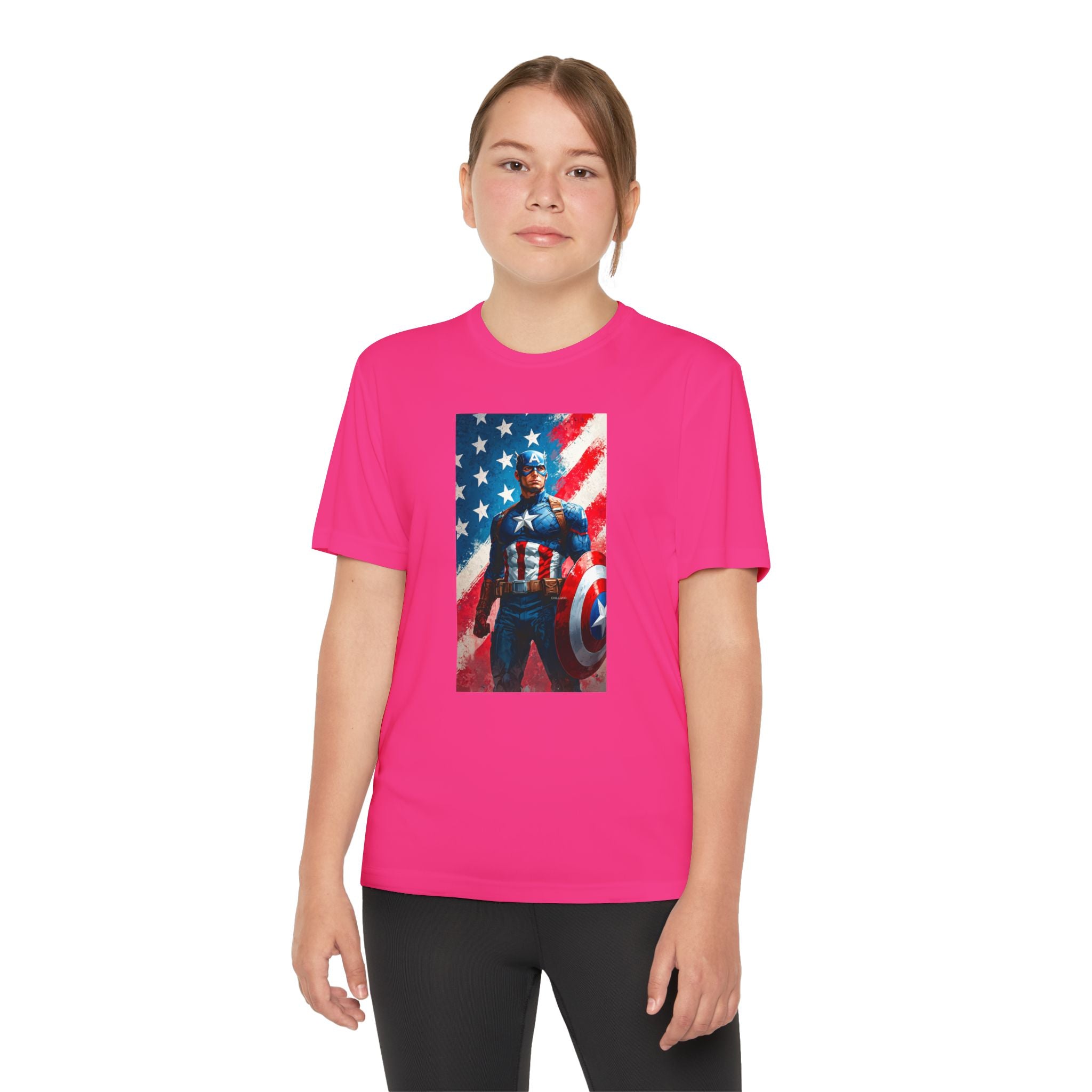 Captain America Superhero Marvel Patriotic, Kids Graphic T-Shirt, Boys Hero Top, Girls Comic Book Clothing, Birthday
