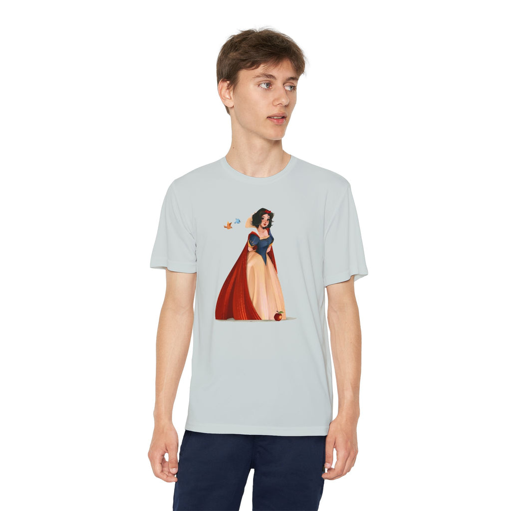 Snow White Youth T-Shirt Sports Graphic Tee, Cool Athletic Shirt for Kids, Perfect for Sports Events, Team Spirit