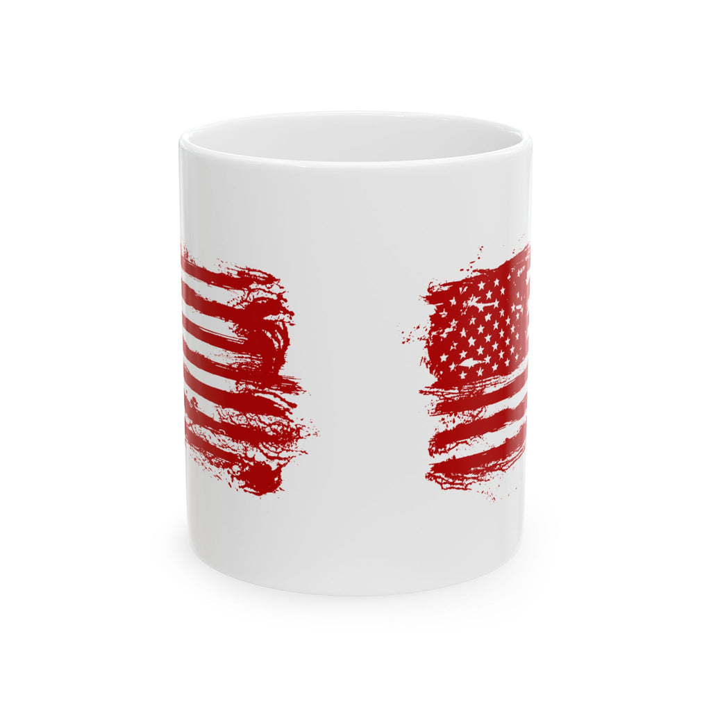USA Red Flag Patriotic Mug