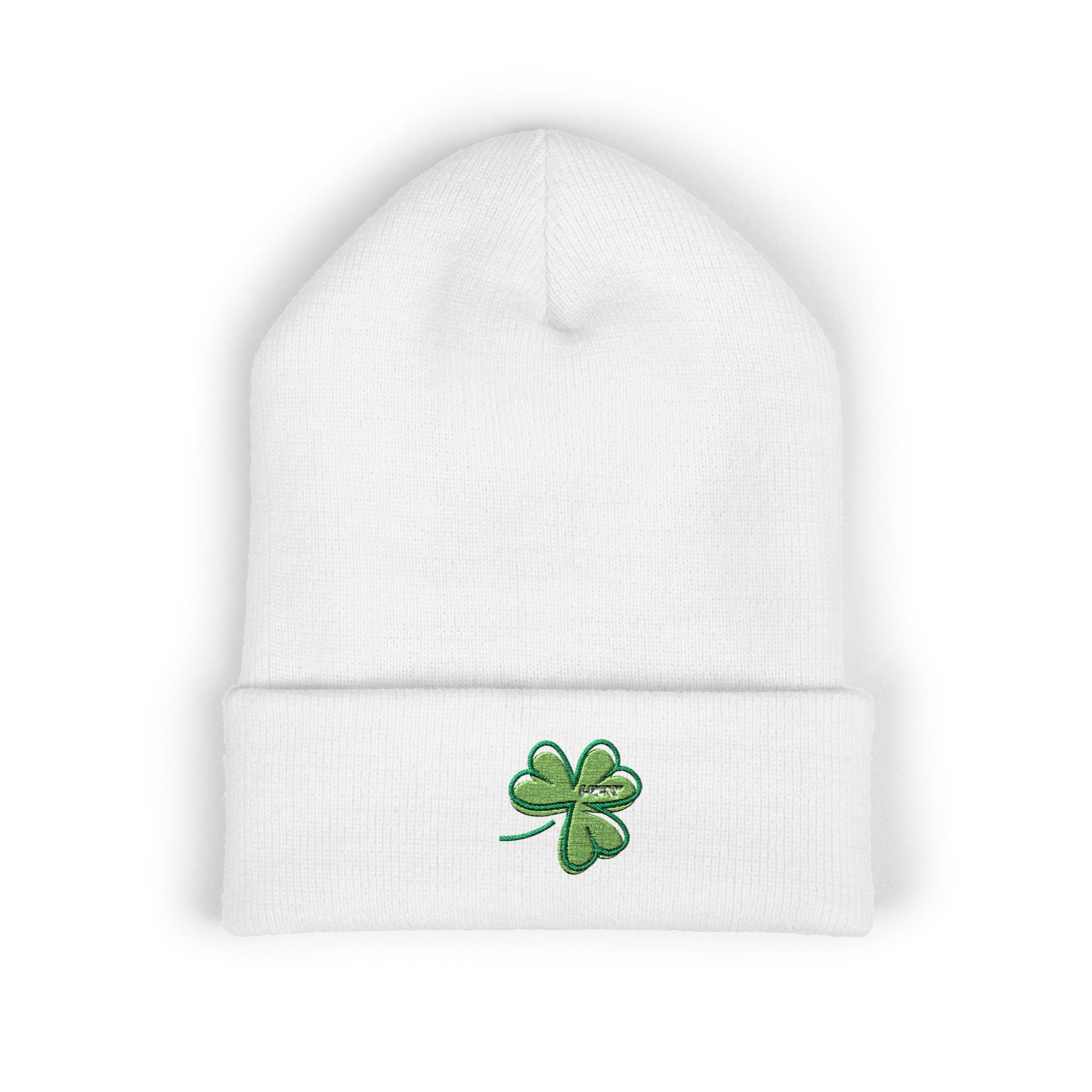 St. Patrick's Day 4-Leaf Clover Embroidered Beanie