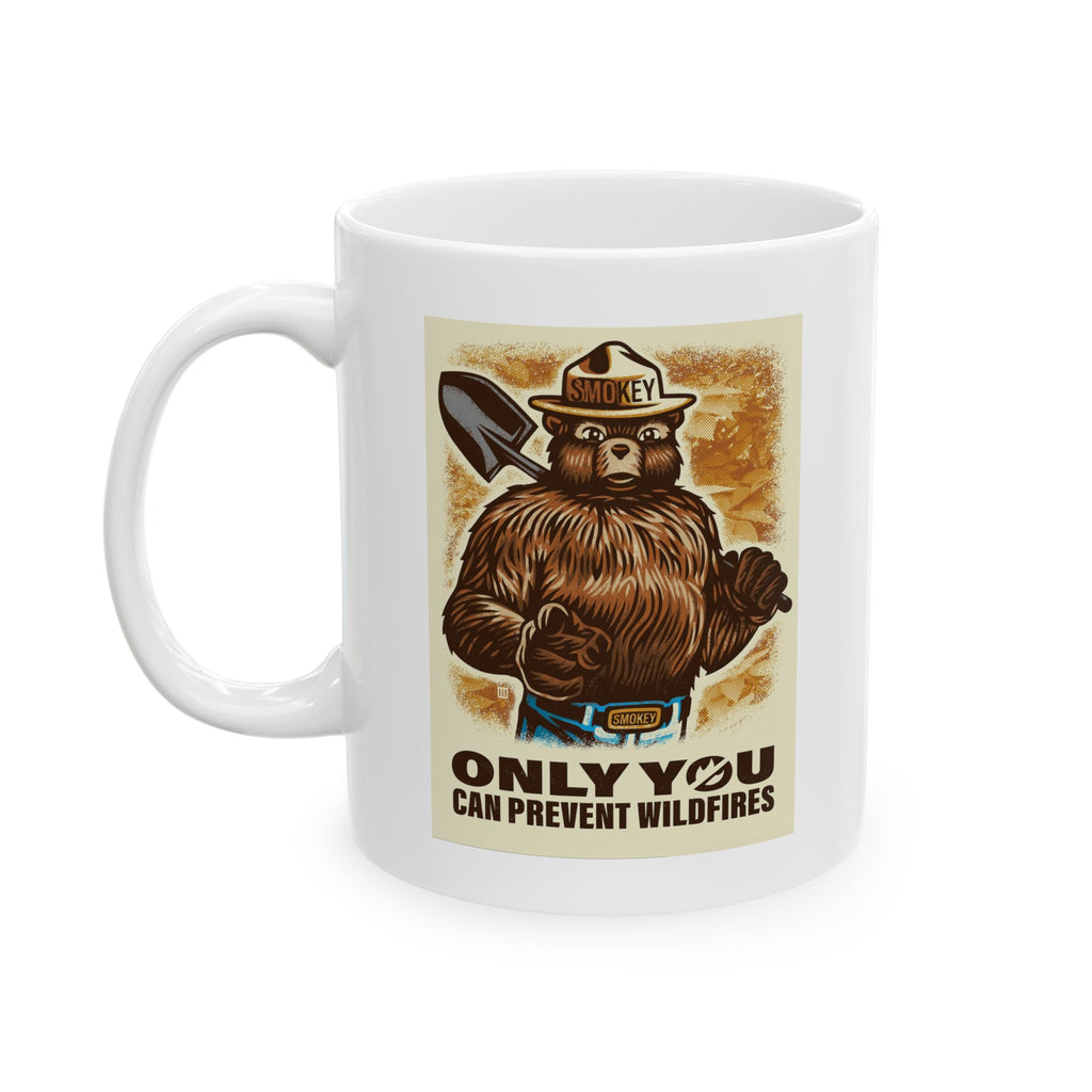 Smokey Bear Firefighter Coffee Mug, Tea Cup, Gift for First Responders, Campfire Enthusiasts, Firefighters Appreciation, Firefighting, Fire