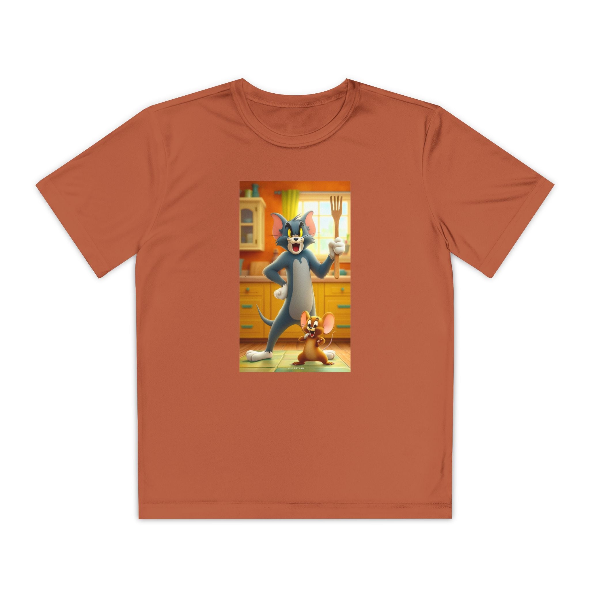 Youth Competitor Tee with Tom And Jerry design, Cartoon Graphic Kid's T-Shirt, Kids Tee, Children's Clothing, Funny Tee for Boys and Girls