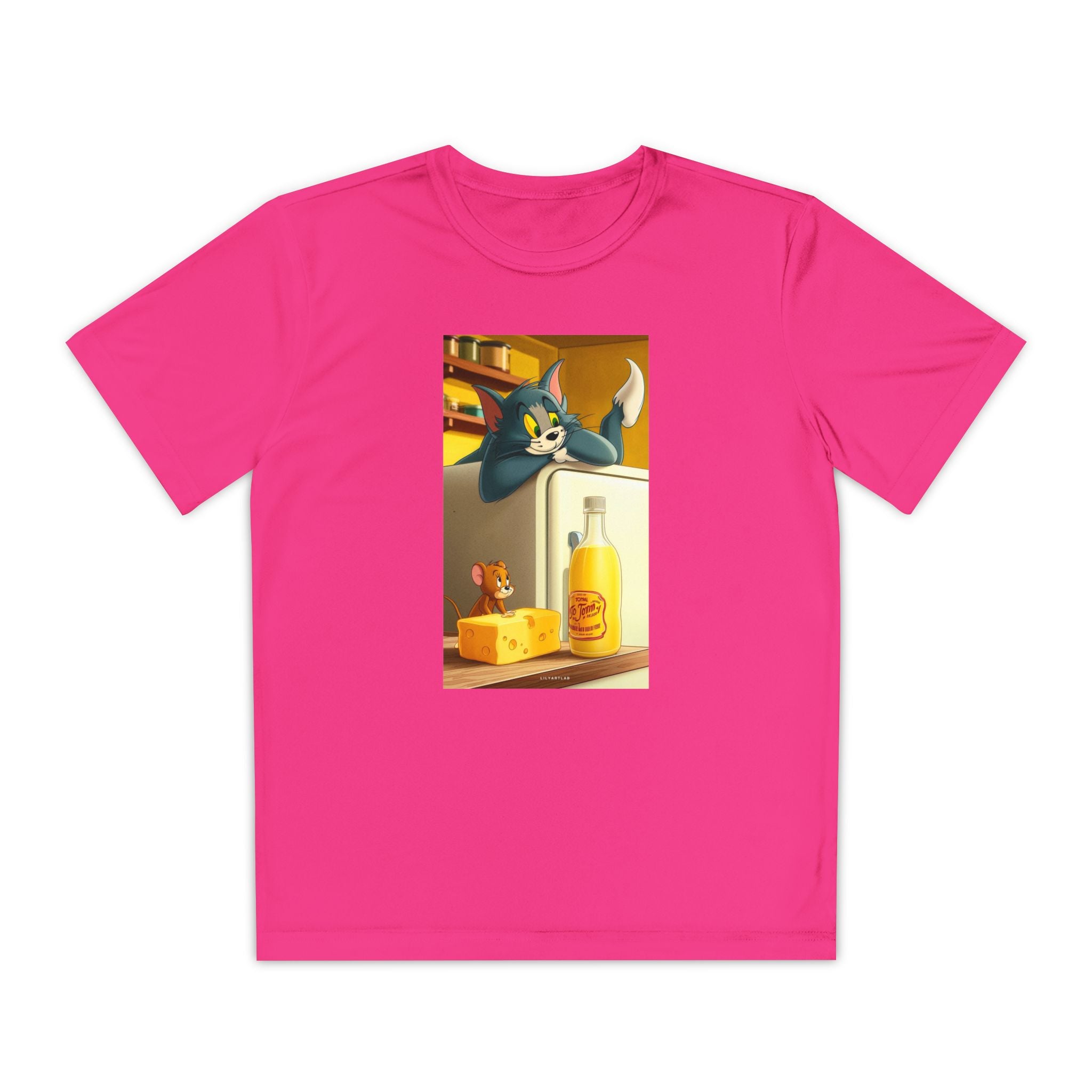 Youth Competitor Tee with Tom And Jerry design, Cartoon Graphic Kid's T-Shirt, Kids Tee, Children's Clothing, Funny Tee for Boys and Girls