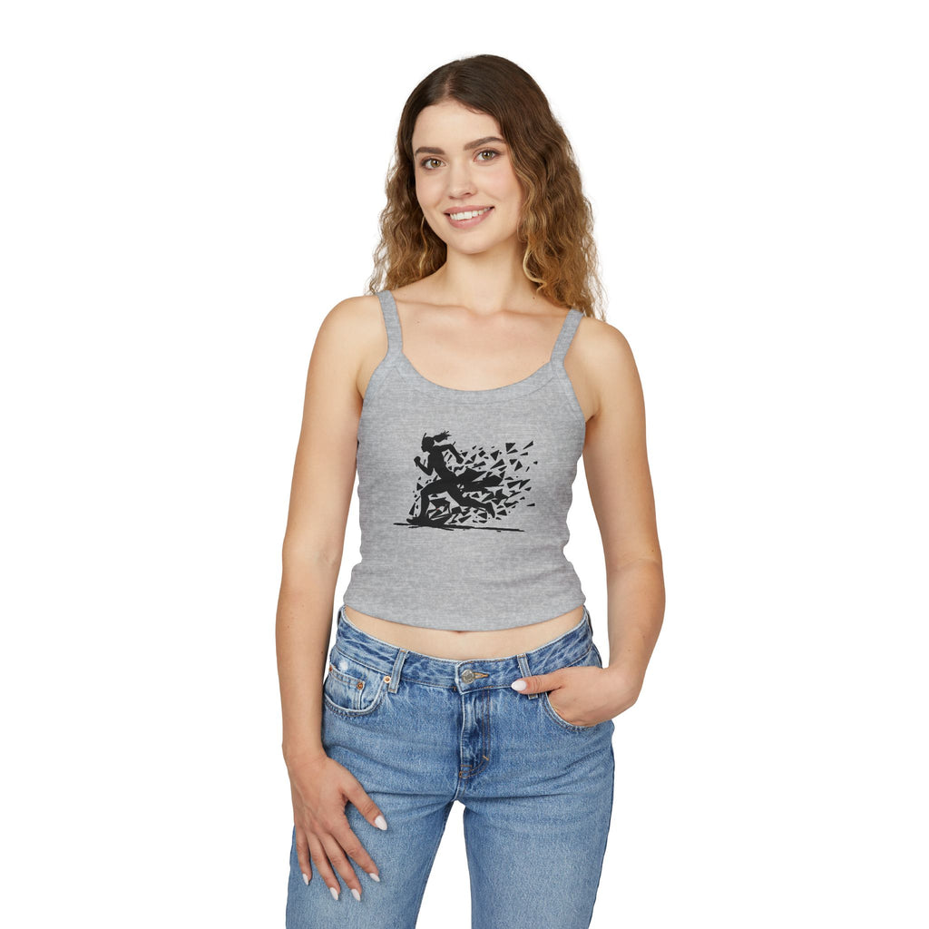 Running Woman Tank Top, Athletic Workout Top, Fitness Sleeveless Shirt, Jogging Muscle Tee, Exercise Gym Cami