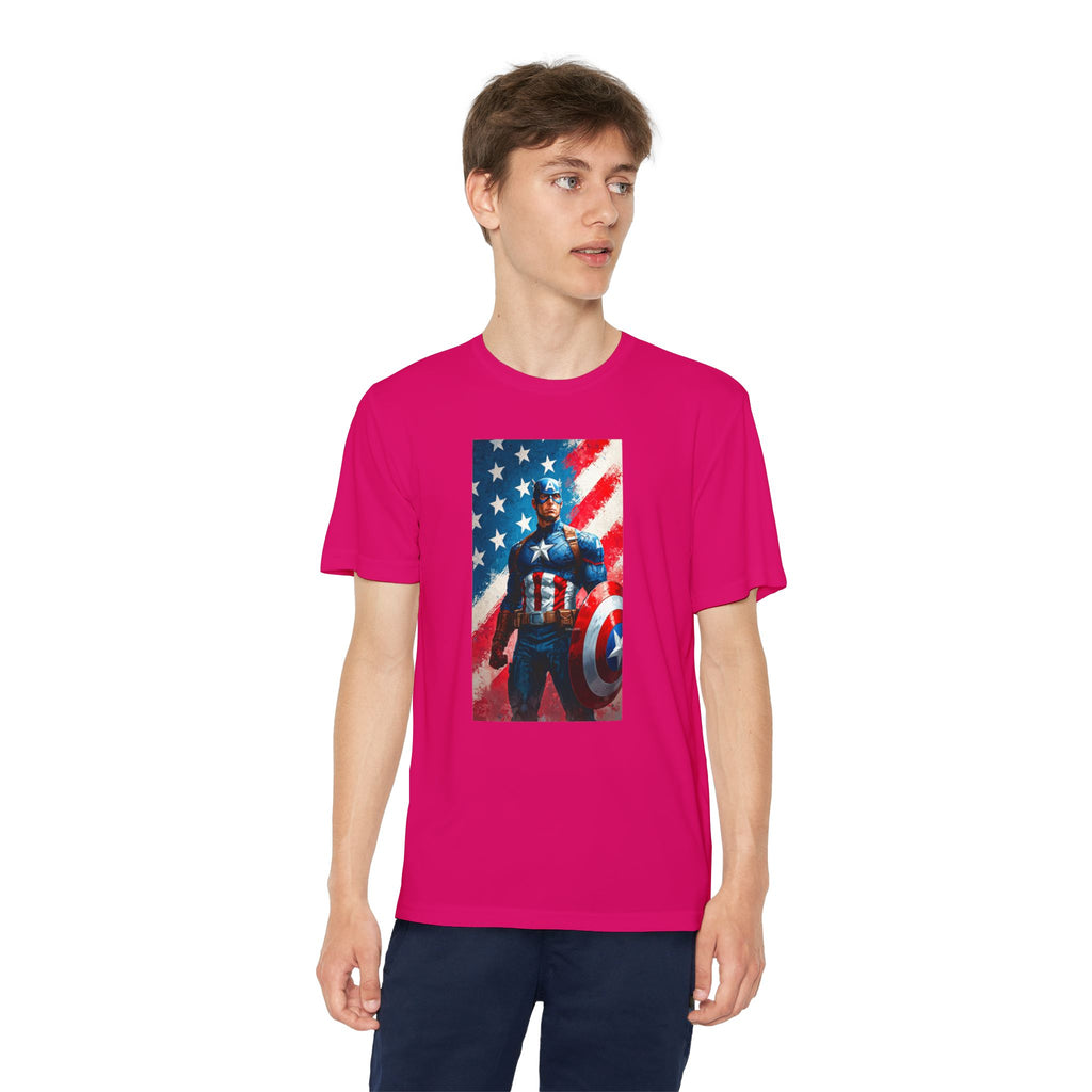 Captain America Superhero Marvel Patriotic, Kids Graphic T-Shirt, Boys Hero Top, Girls Comic Book Clothing, Birthday