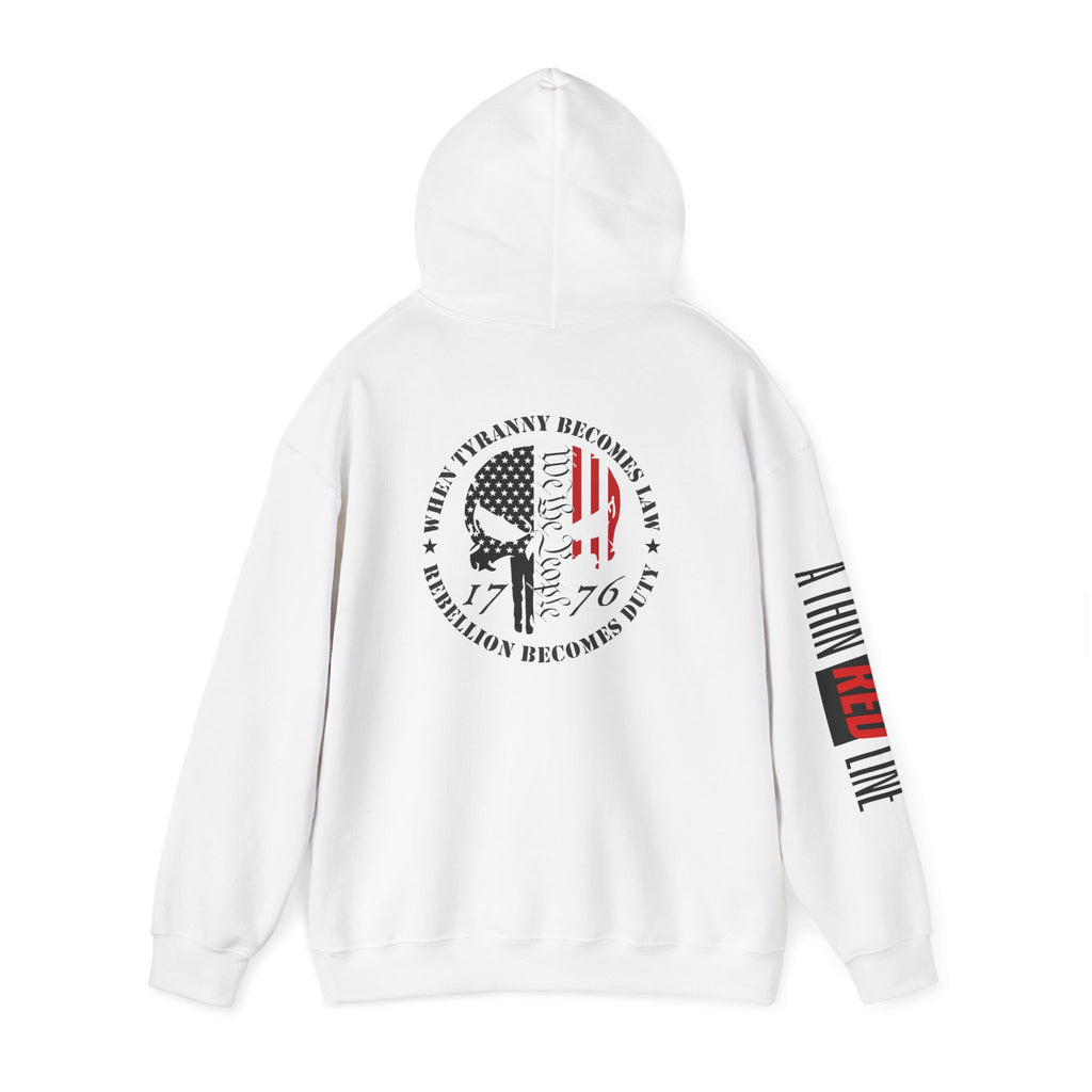 Thin Red Line Firefighter Patriotic Hoodie, Fireman Sweatshirt, First Responder Hoodie, Patriotic Firefighter Pullover, Firefighter Gift,