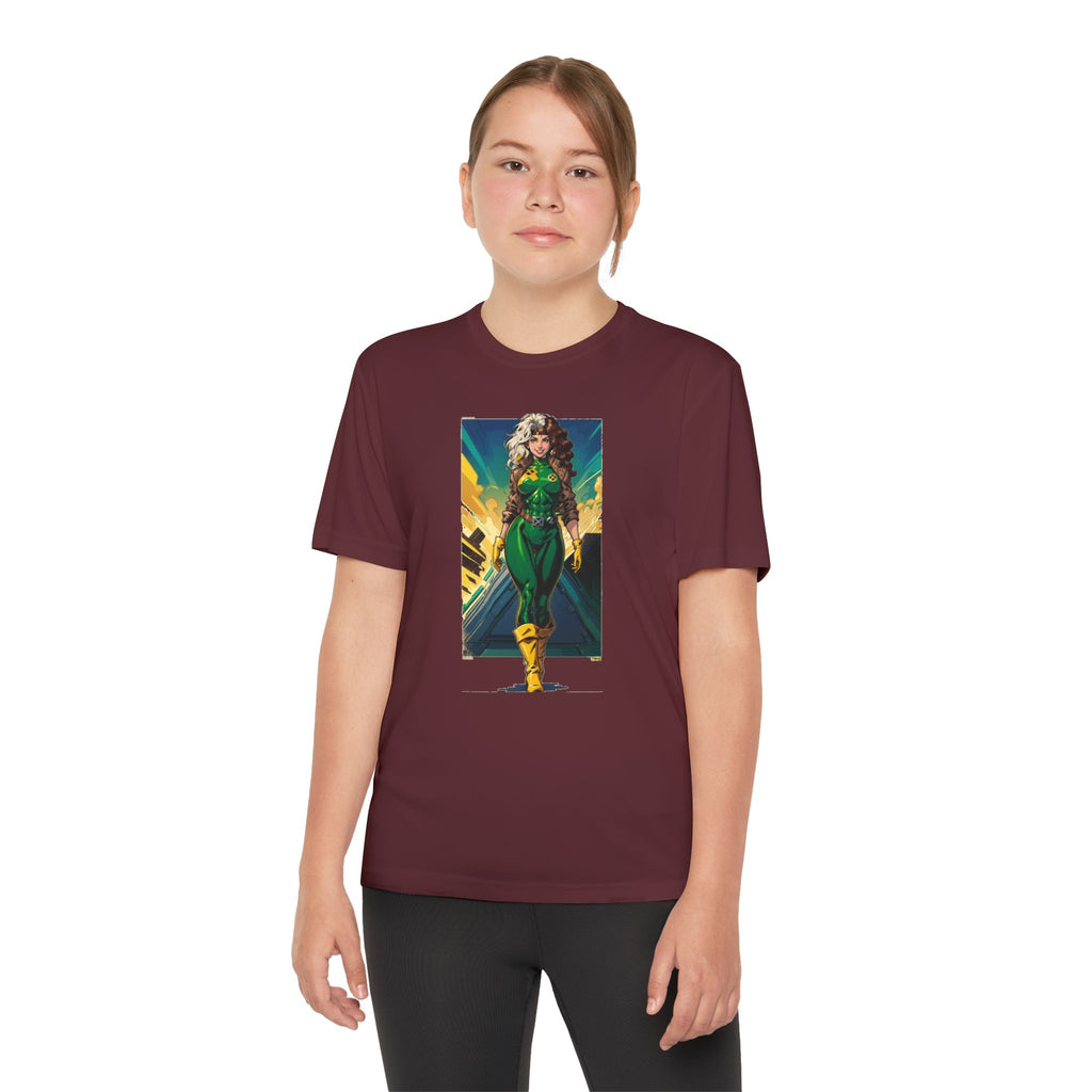 Superhero Youth T-Shirt Sports Graphic Tee, Cool Athletic Shirt for Kids