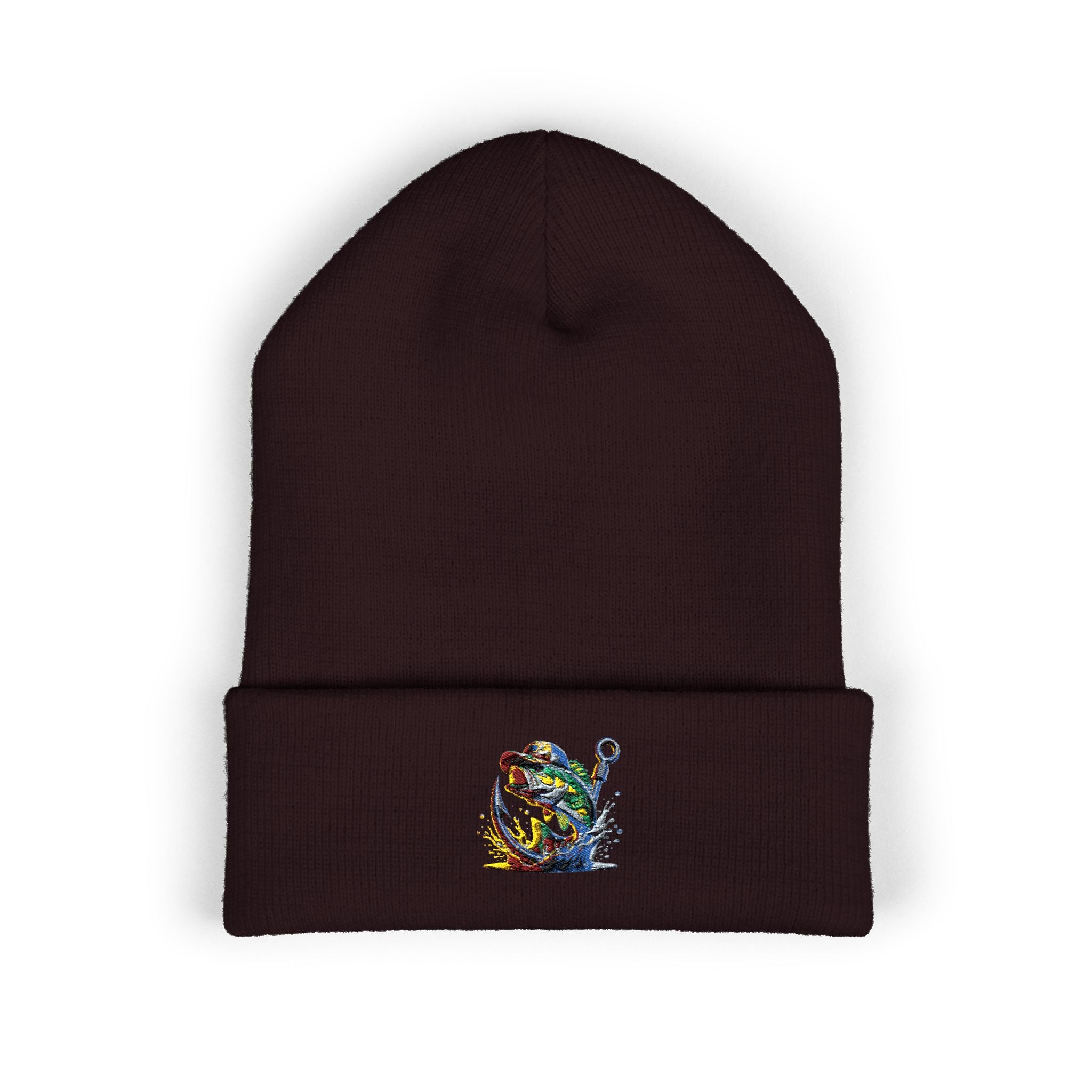 Beanie, Fishing Embroidered Hat for Outdoor Enthusiasts, Angler Gift, Fisherman Apparel, Winter Headwear, Knit Cap