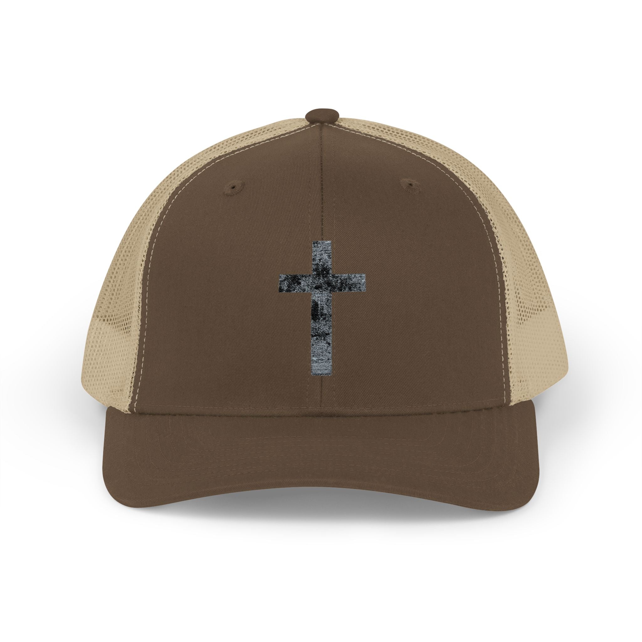 Holly Cross Snapback Trucker Cap with Thin Red Line Design, Ideal for First Responders, Supportive Gifts, Memorials, Everyday Wear